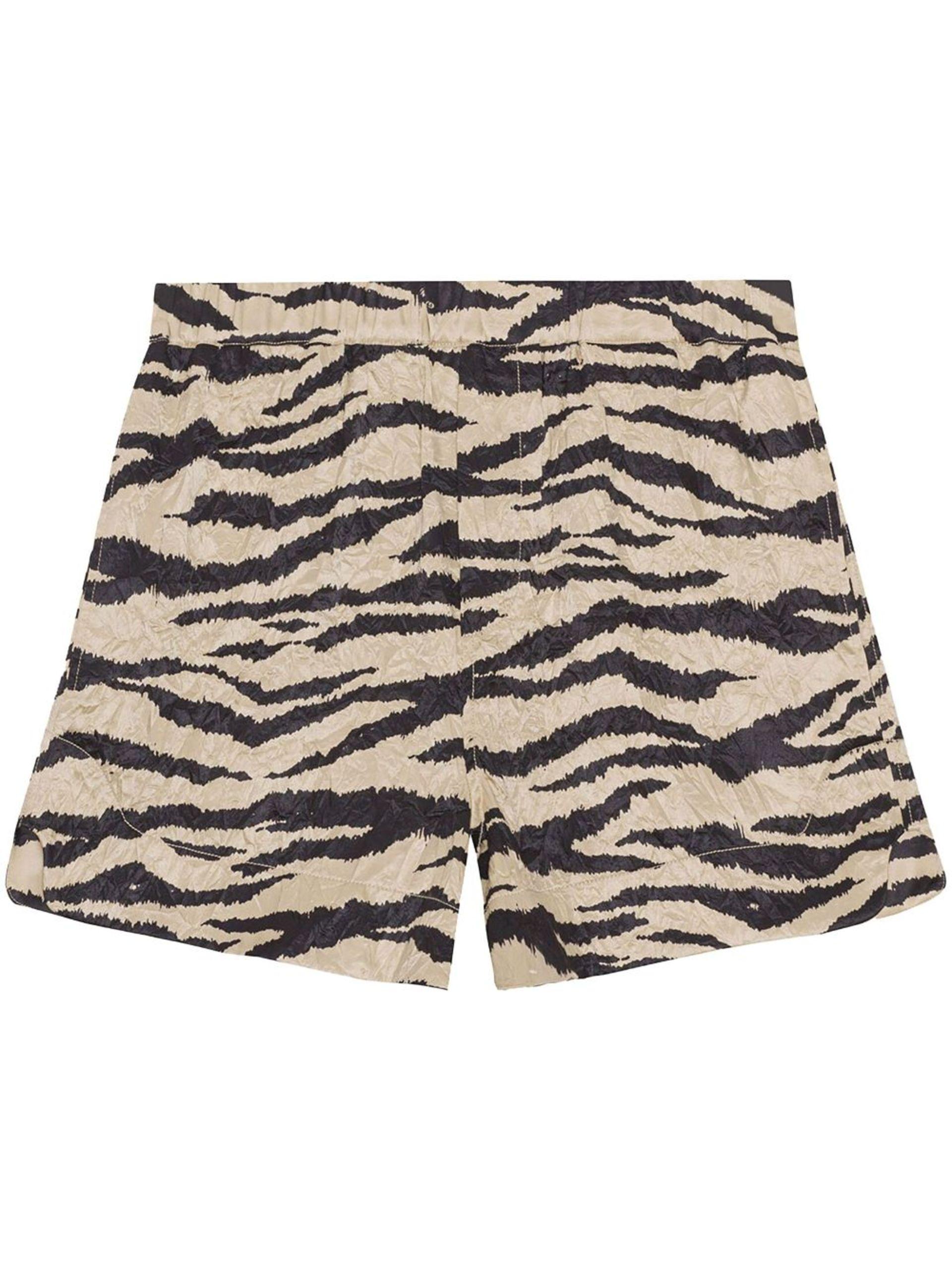 GANNI zebra-print organic cotton shorts - Blue