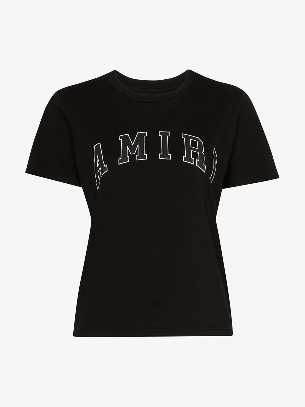Amiri Logo Print Cotton T-shirt in Black - Lyst