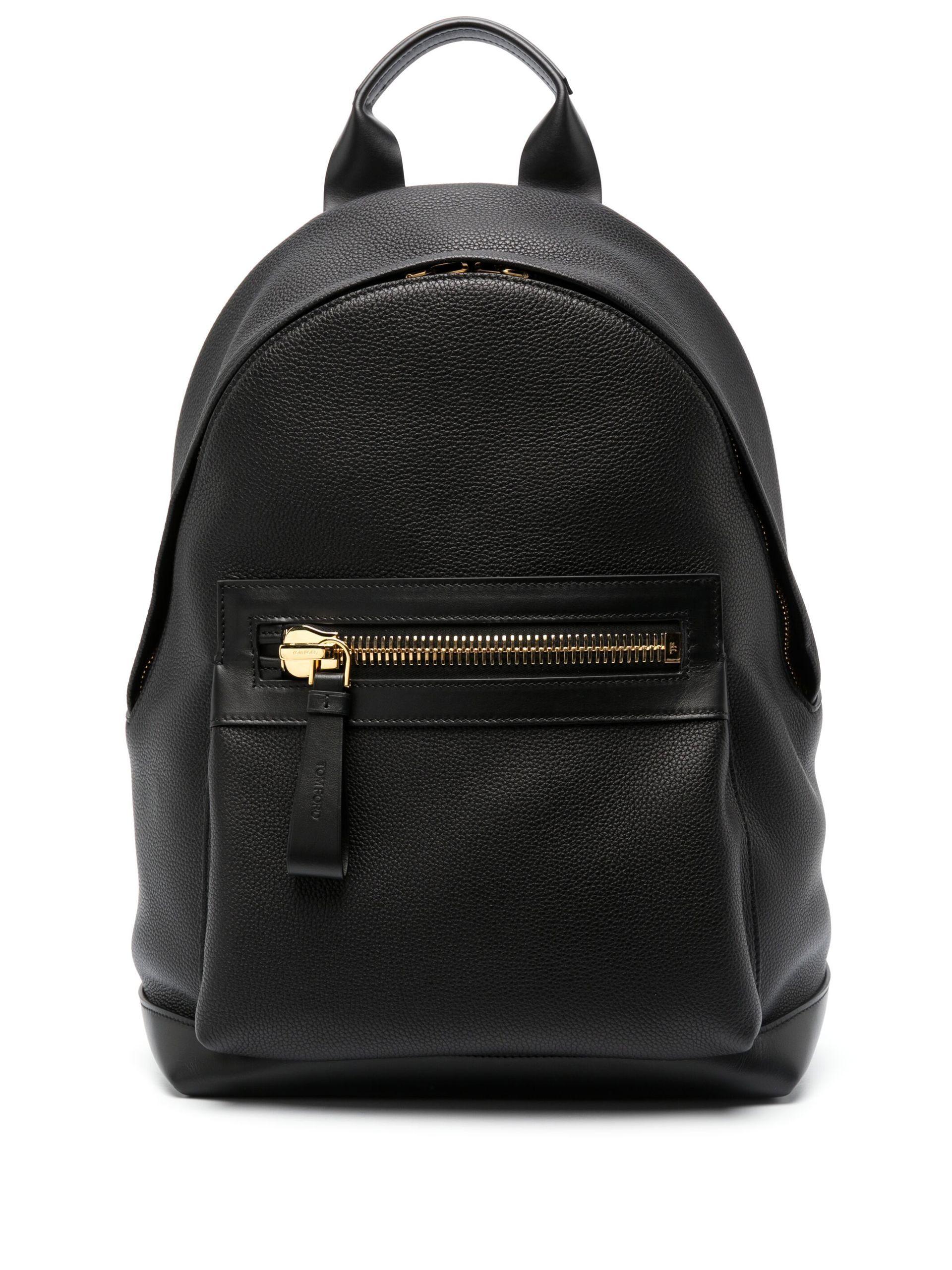 Tom Ford Buckley Grained Leather Backpack in Black for Men | Lyst