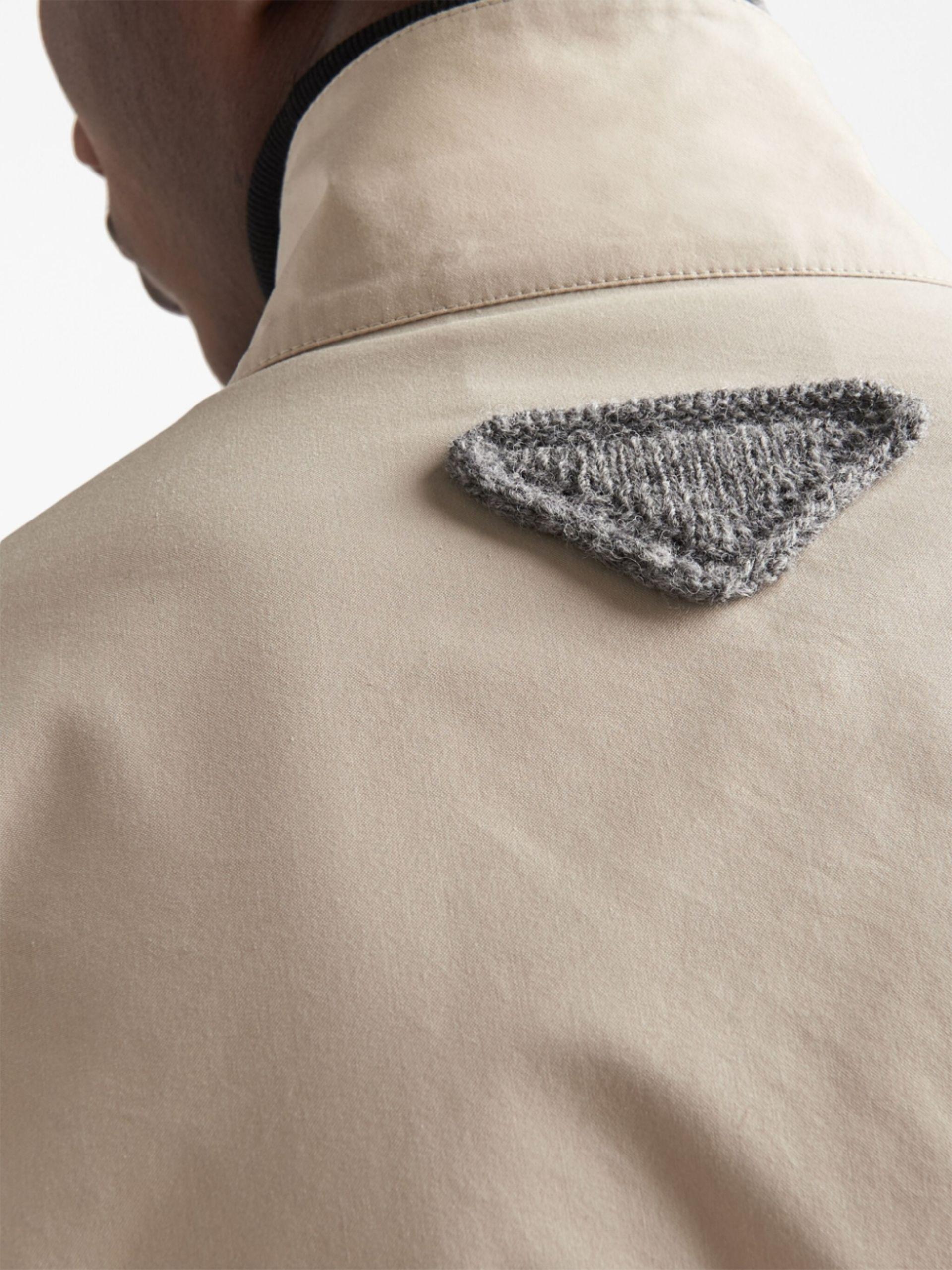 Prada logo-appliqué cotton sweatshirt - Neutrals