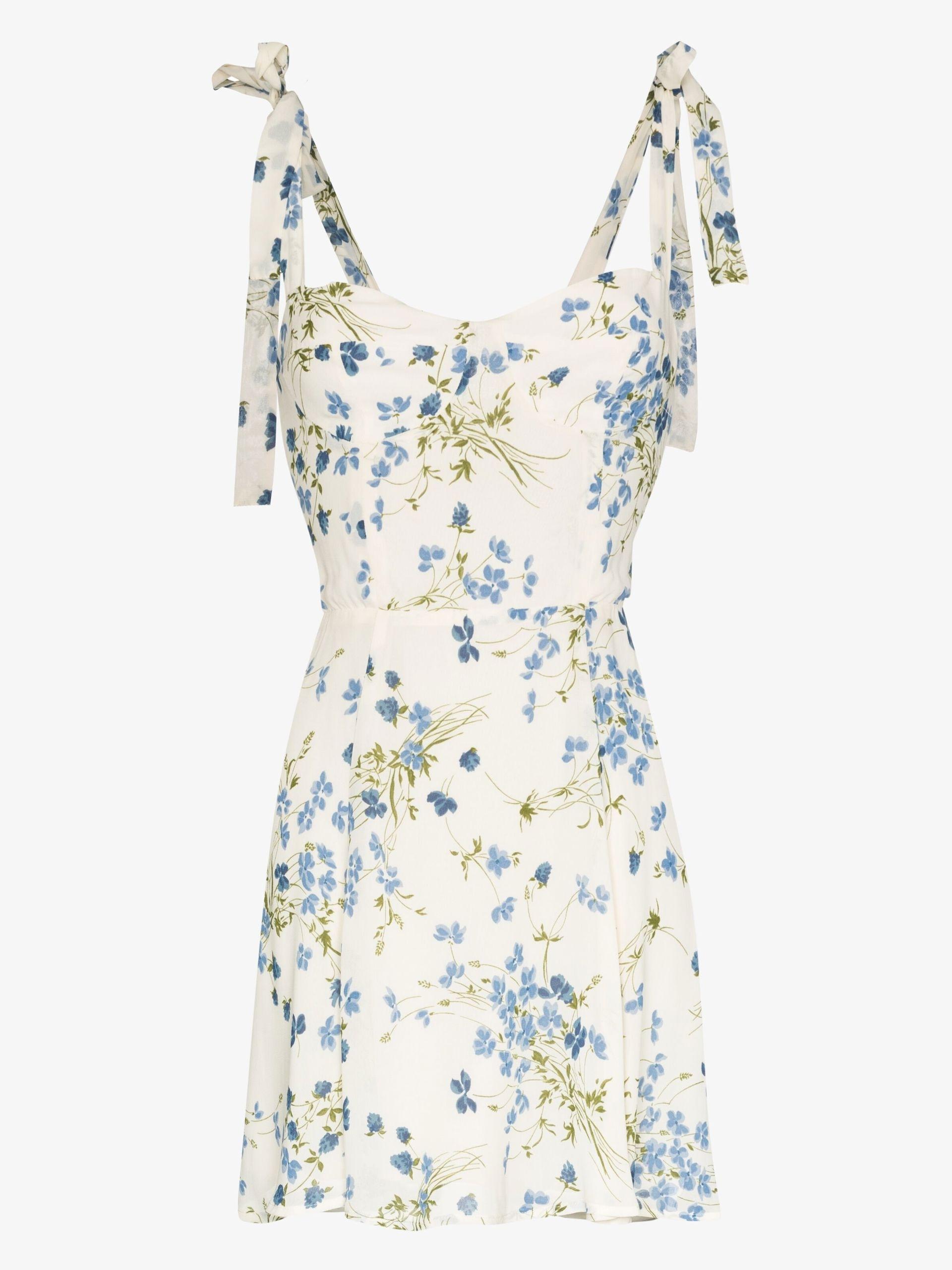 Reformation Niara Floral Print Mini Dress - Women's - Viscose in White |  Lyst