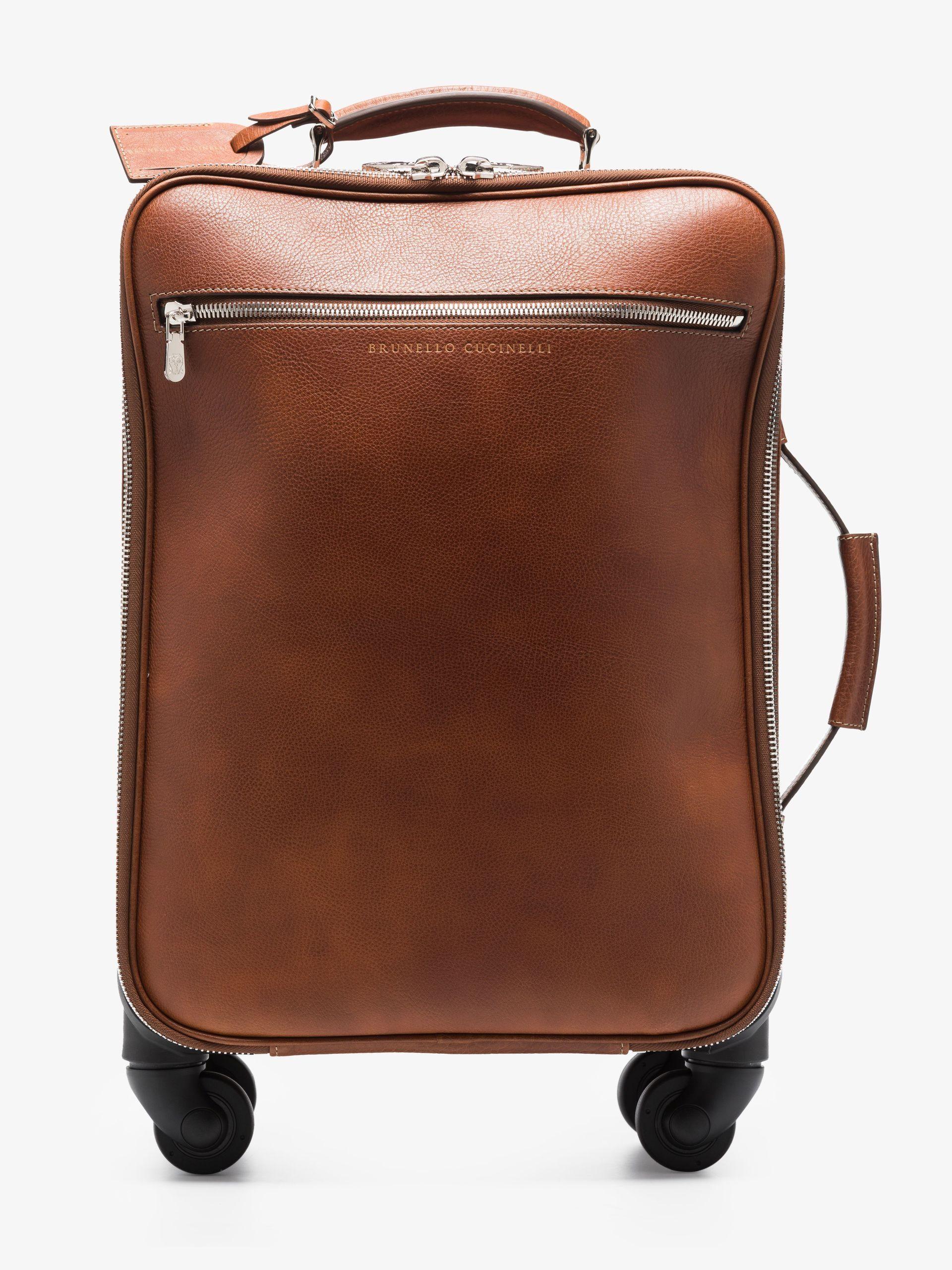 Brunello Cucinelli Leather Cabin Suitcase in Brown for Men | Lyst