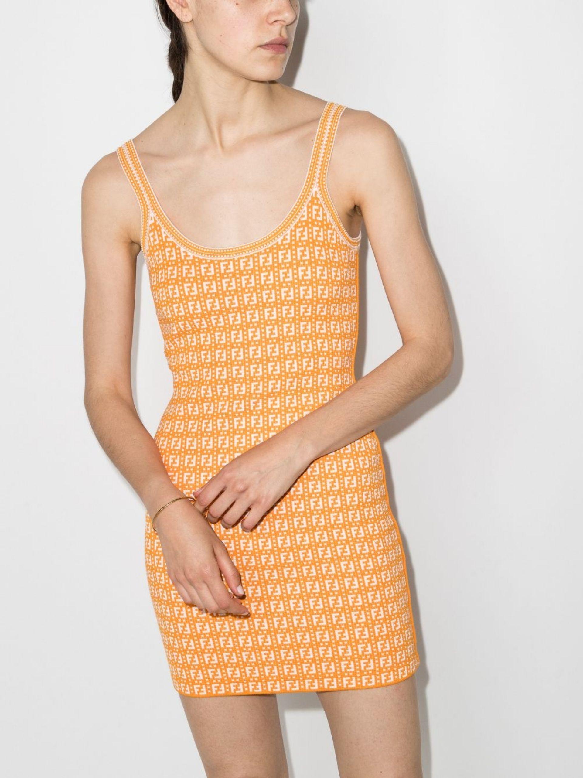 Fendi Ff Logo Print Mini Dress in ...
