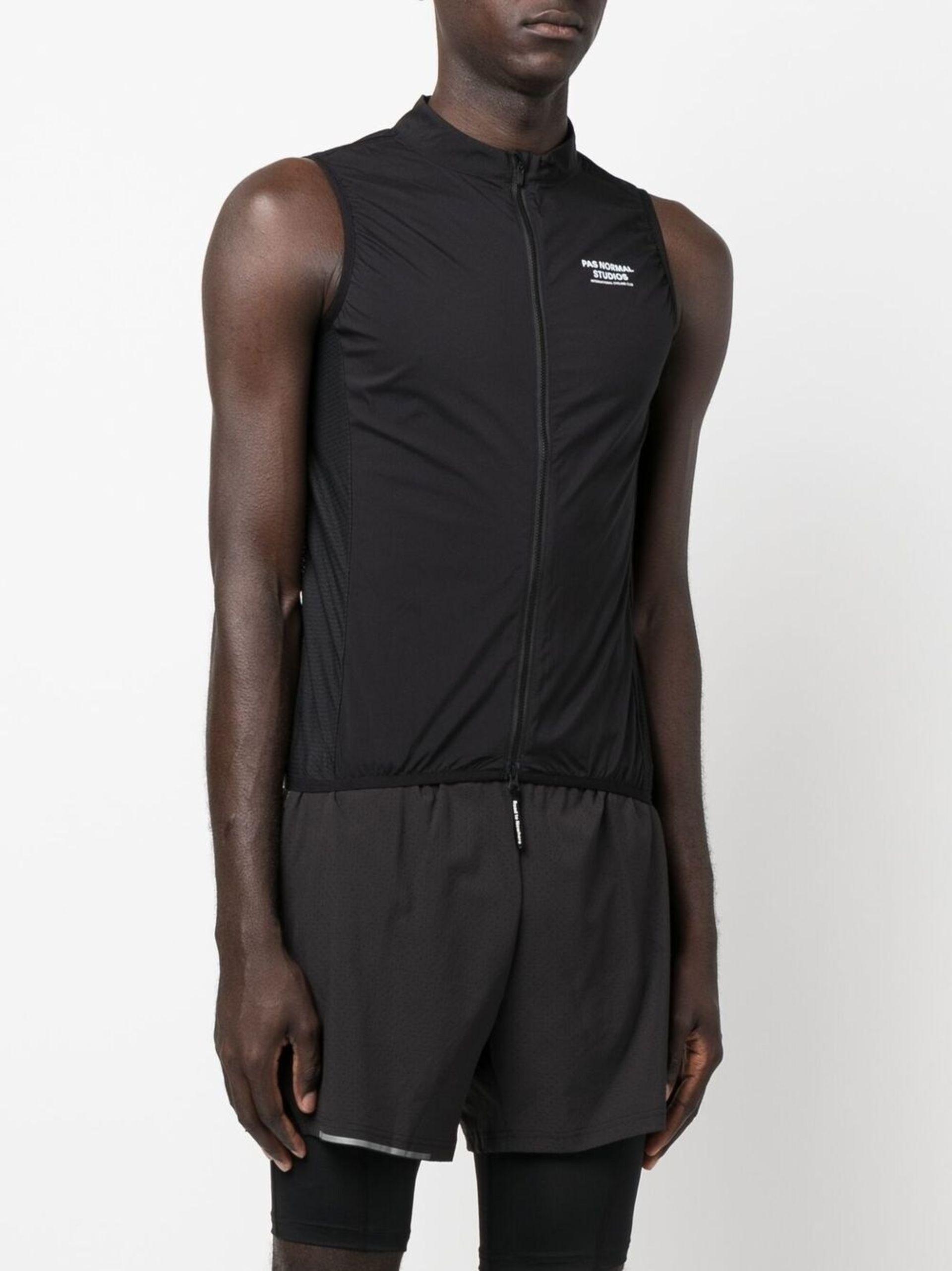 Pas Normal Studios Mechanism Rain Cycling Gilet in Black for Men