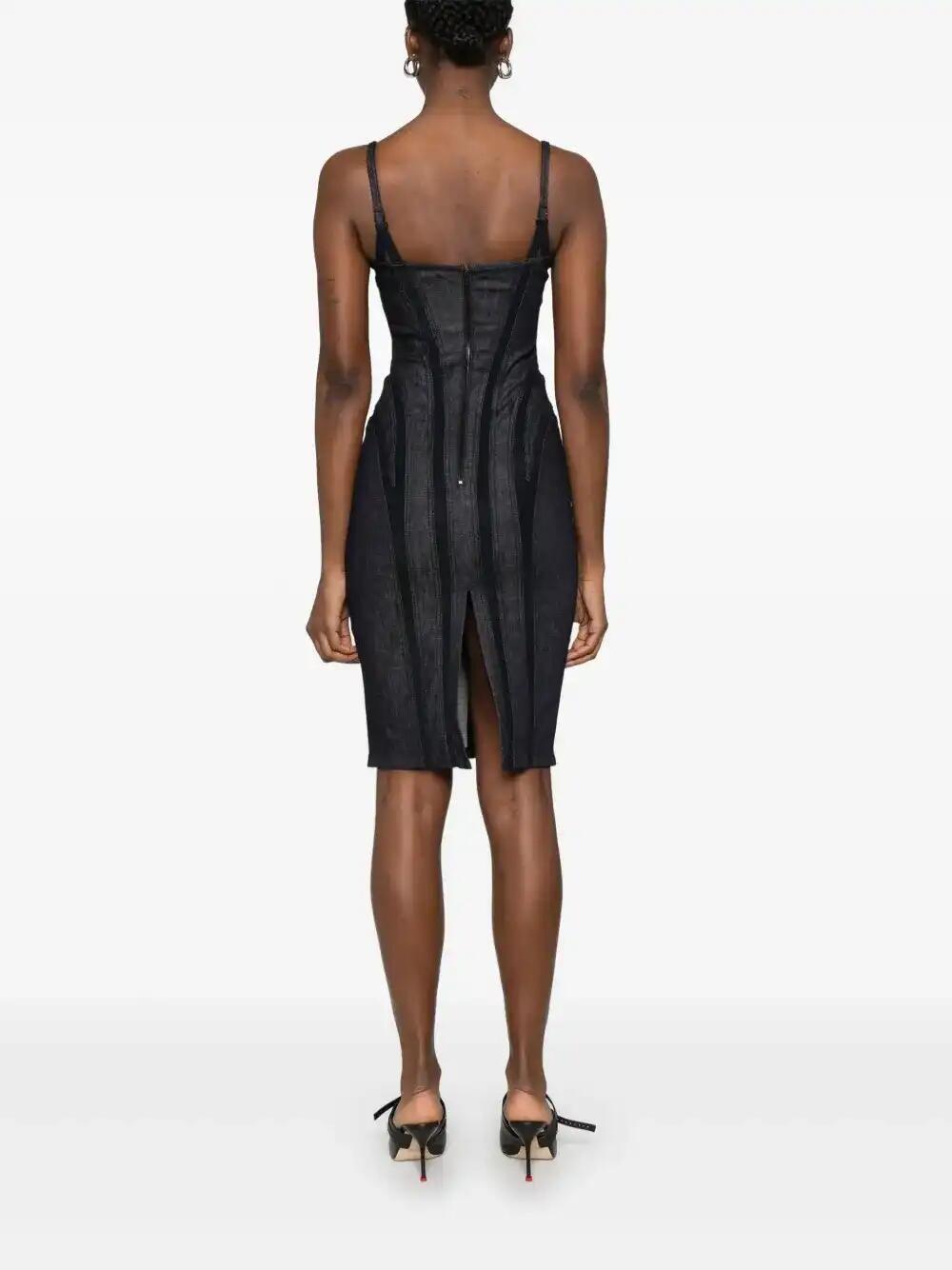ワンピース MUGLER SS25 DENIM BUSTIER MINI DRESS (RO1616242 6048) light blue spiral denim bustier dress | MUGLER Official