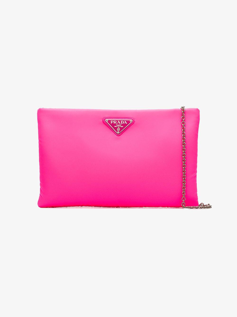 Leather Clutch in Pink - Prada