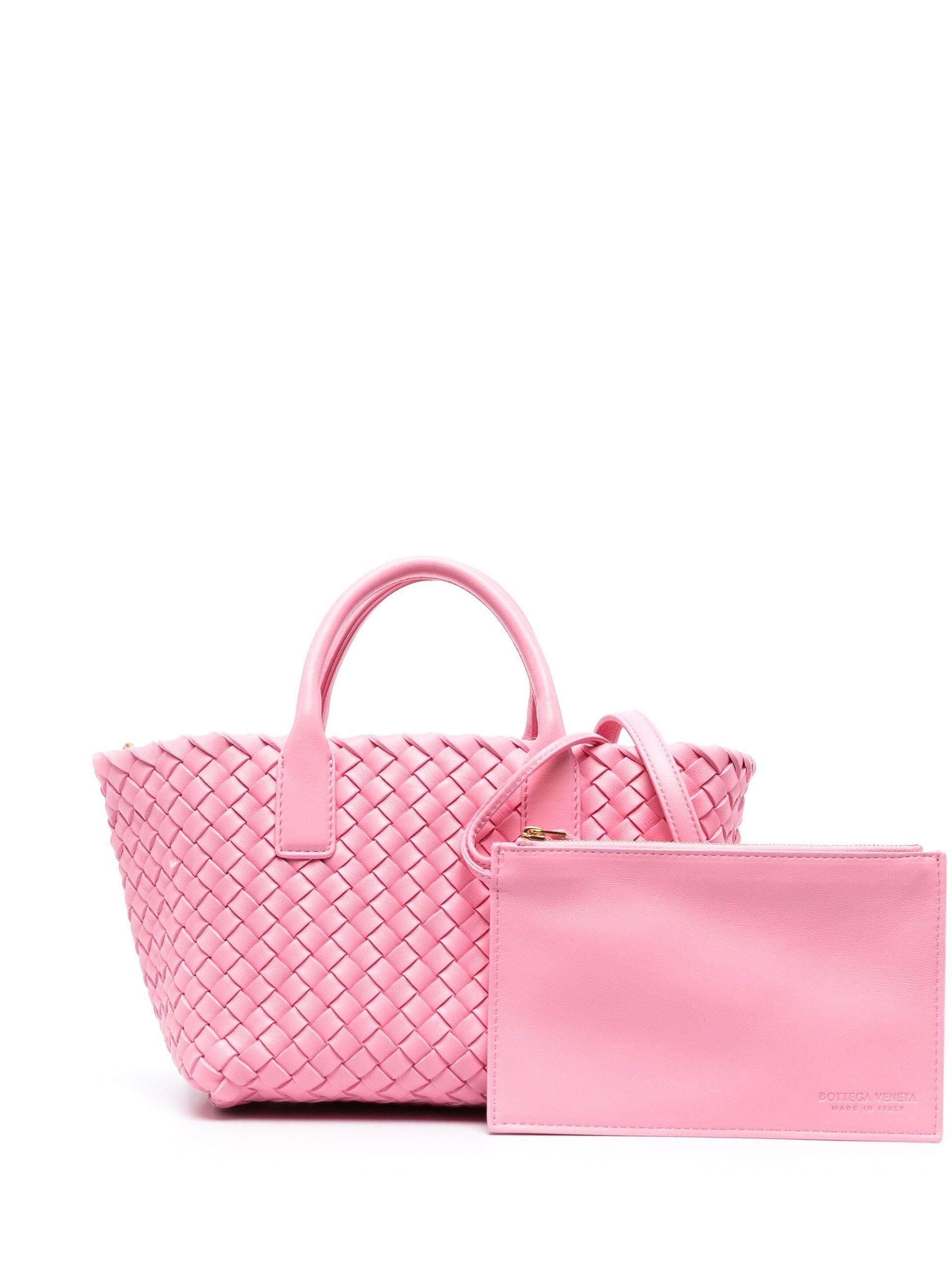 Bottega Mini Cabat Leather Tote Bag Women's Calf Leather in Pink Lyst