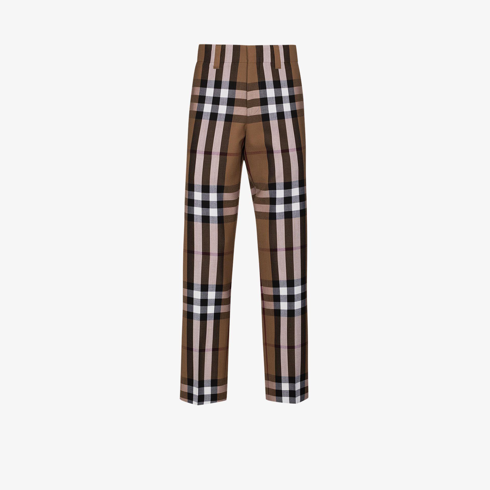 Burberry House Check Wool Trousers 50 Wool in Brown,Black Burberry House Check Wool Trousers 50 Wool in Brown,Black