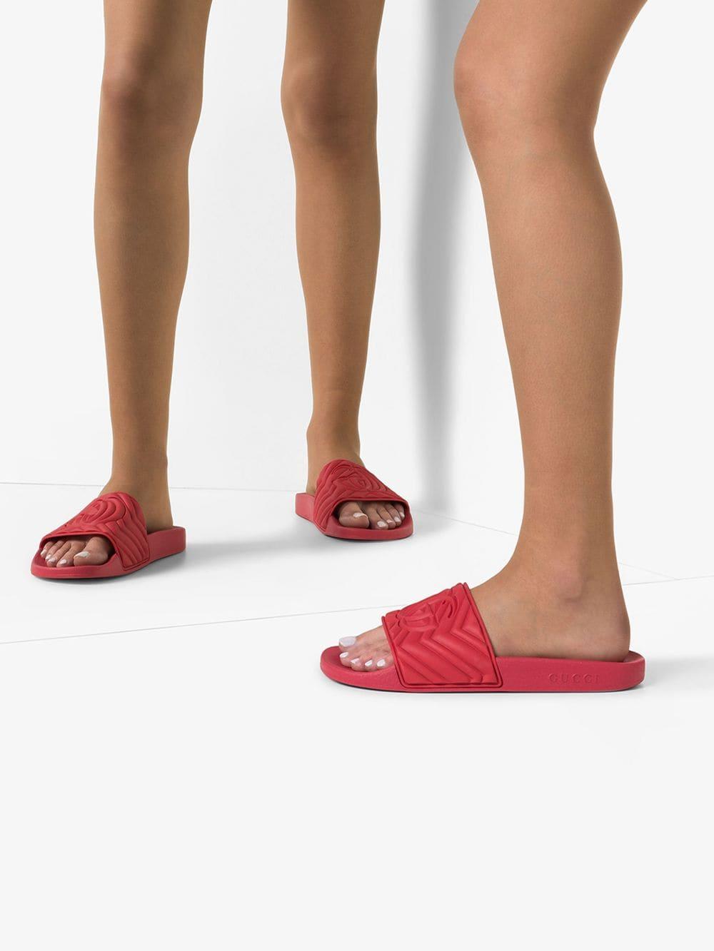 mens gucci matelasse slides