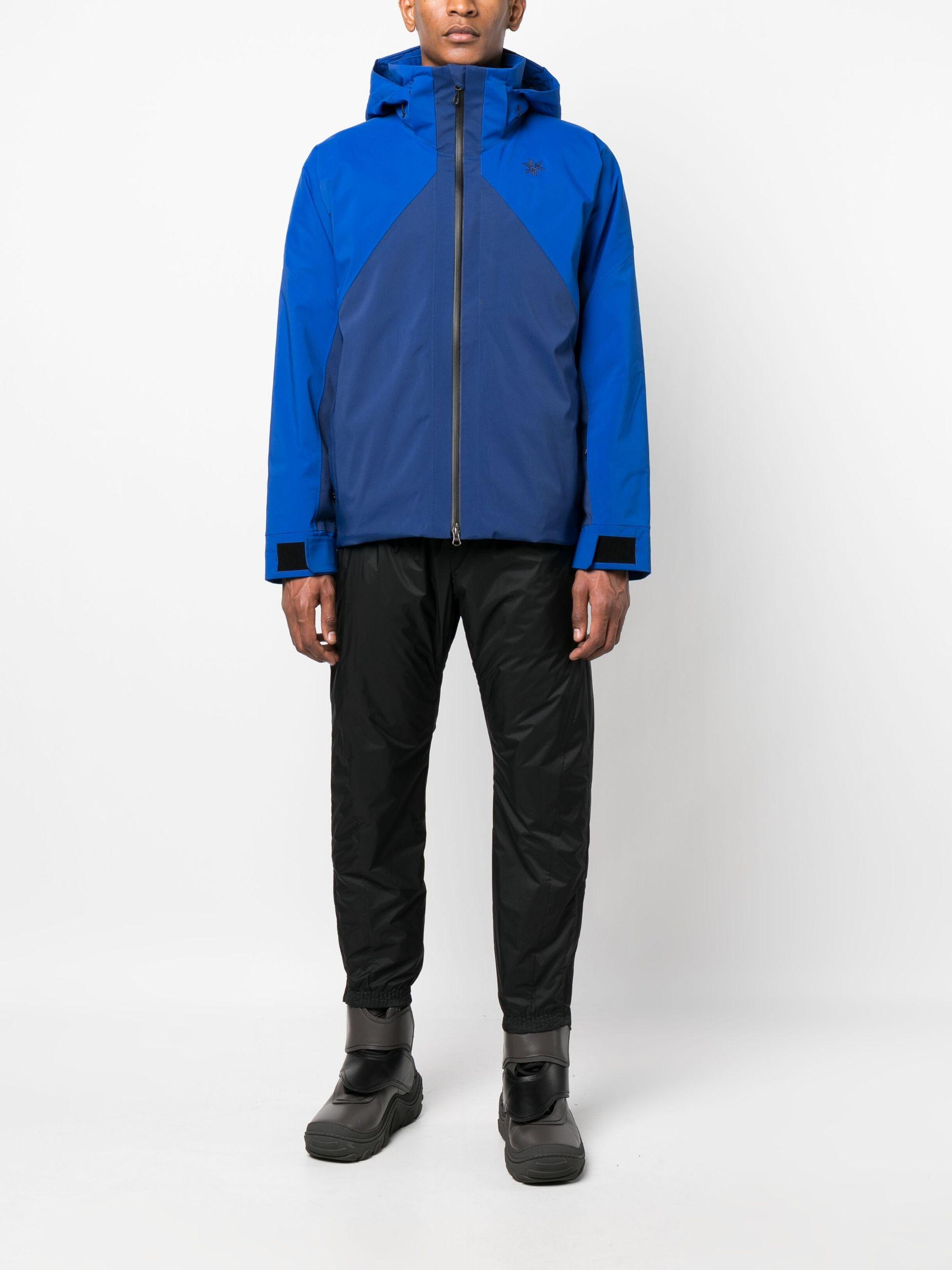 Goldwin Two-tone Hooded Ski Jacket in Blue for Men | Lyst