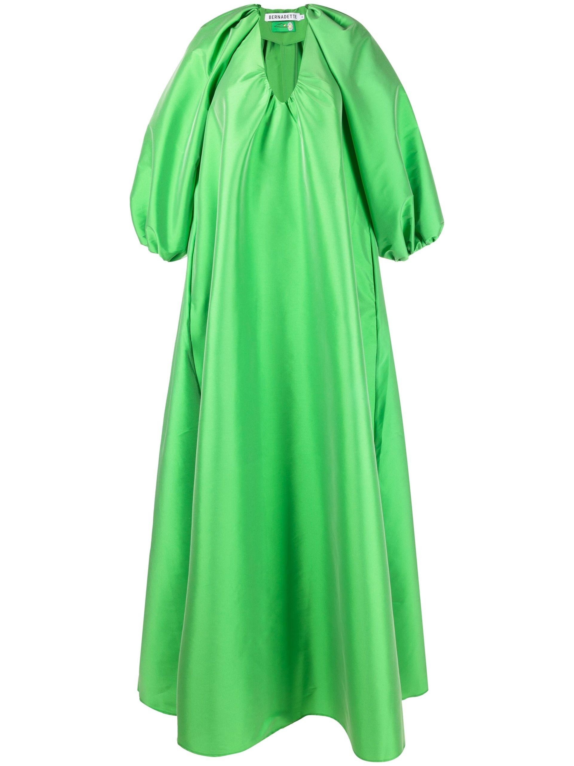 BERNADETTE George Puff Sleeve Gown in Green | Lyst