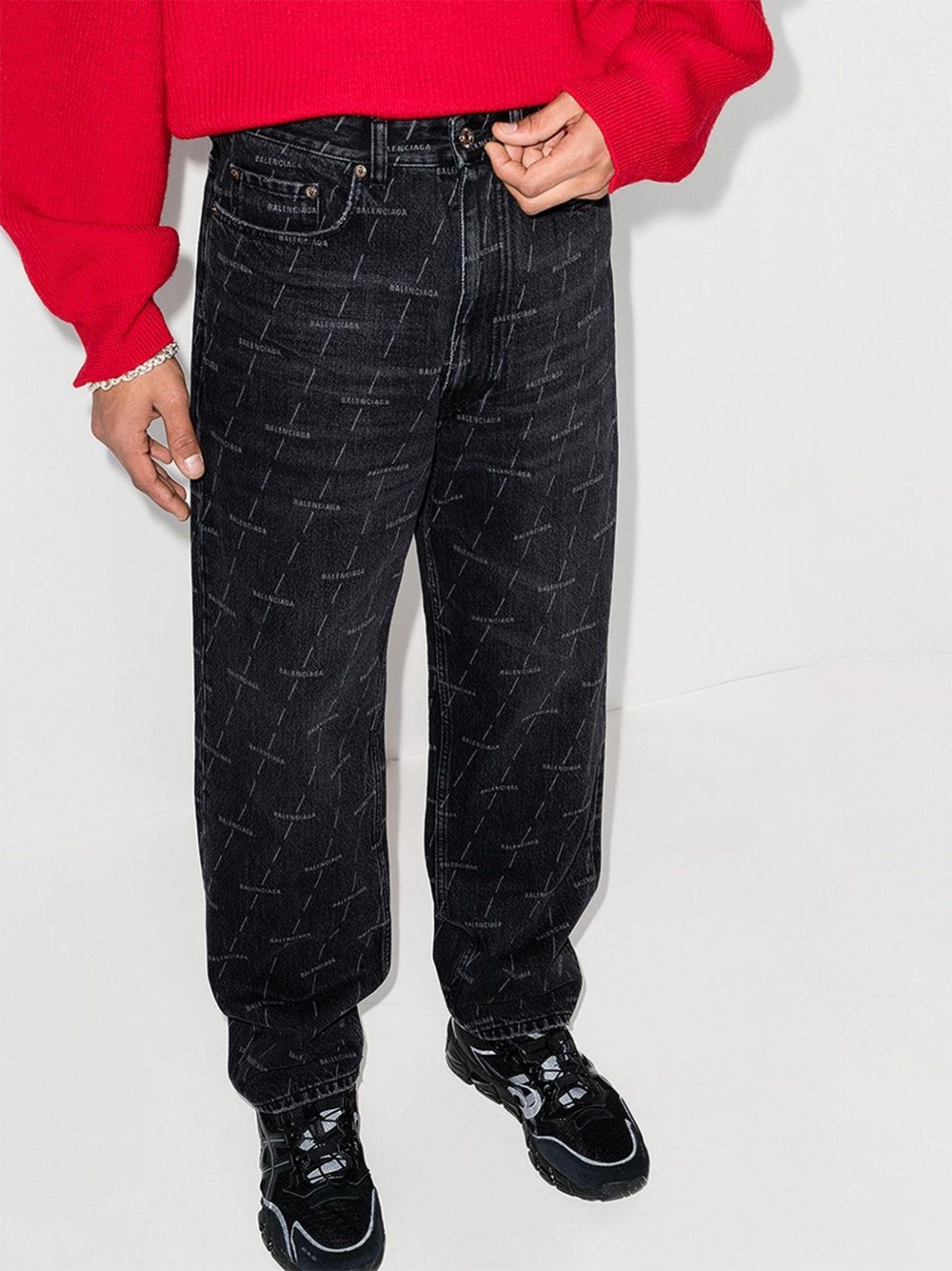 Balenciaga logo print jeans best sale