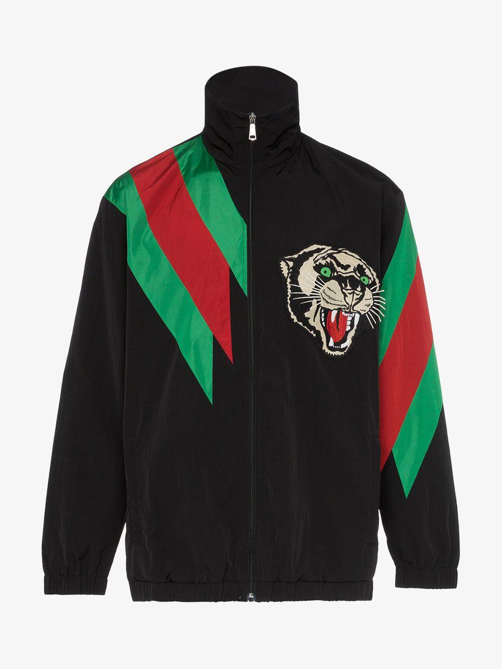 Gucci Tiger Web Jacket in Black for Men | Lyst