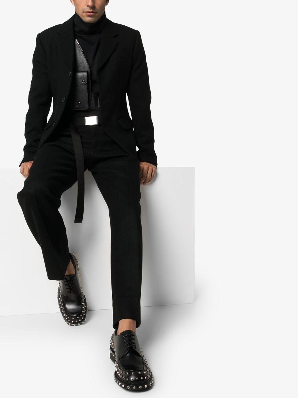 Prada Studded Derby Shoes in Black for Men - Lyst