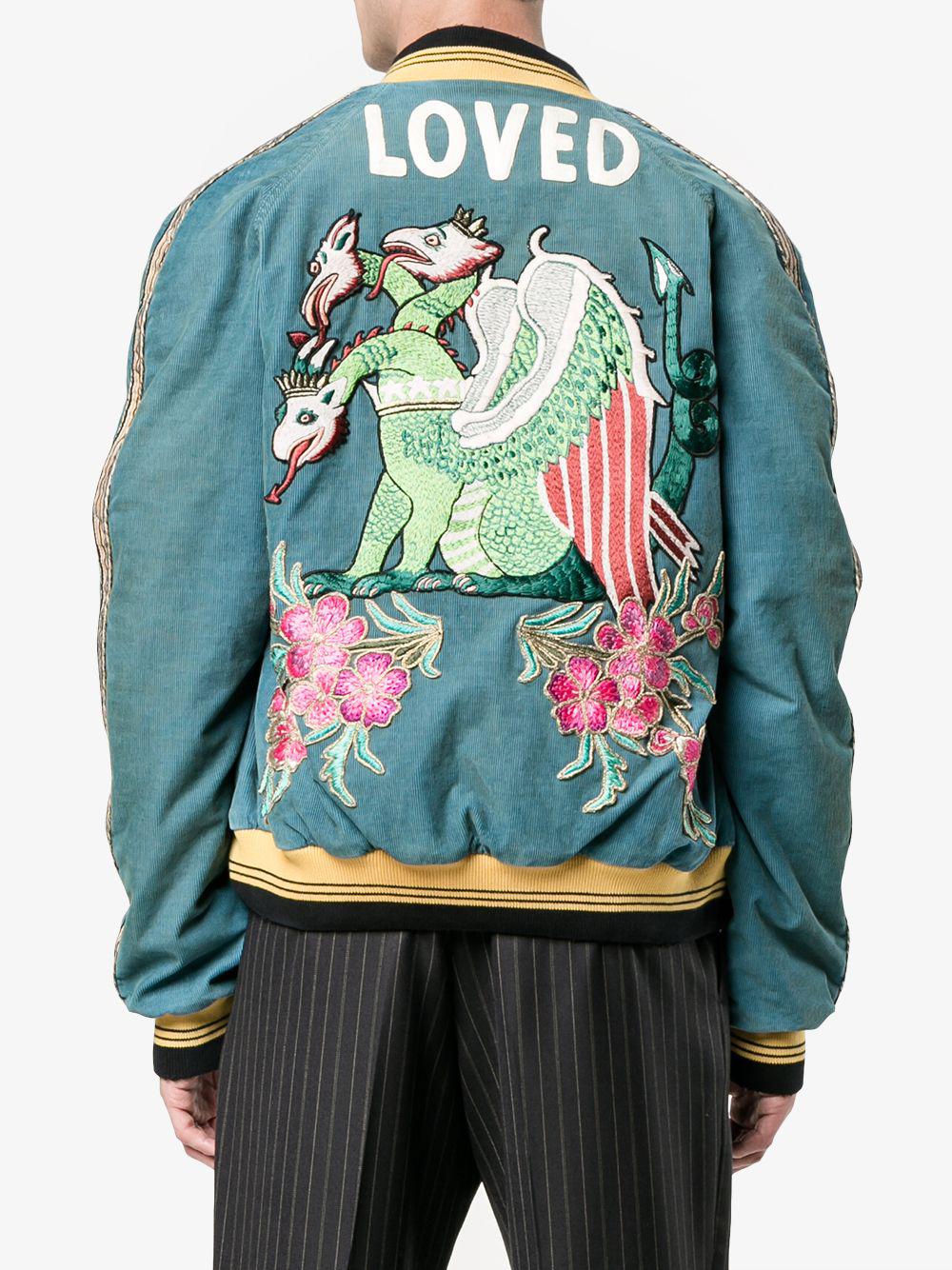Gucci Loved Embroidered Bomber Jacket in Blue for Men | Lyst