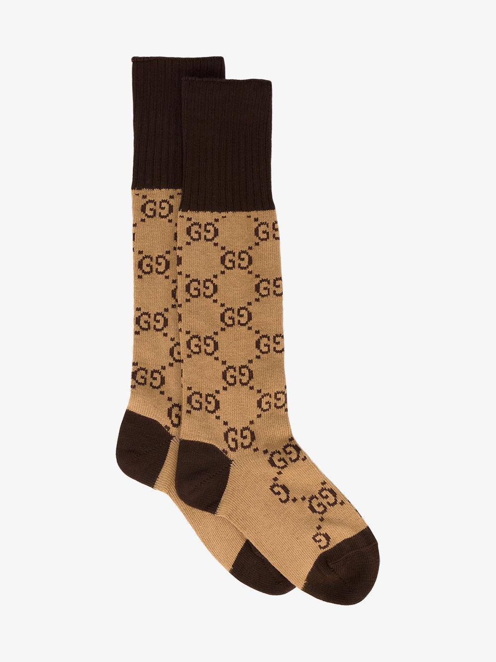 Gucci Synthetic Gg Supreme Print Socks 