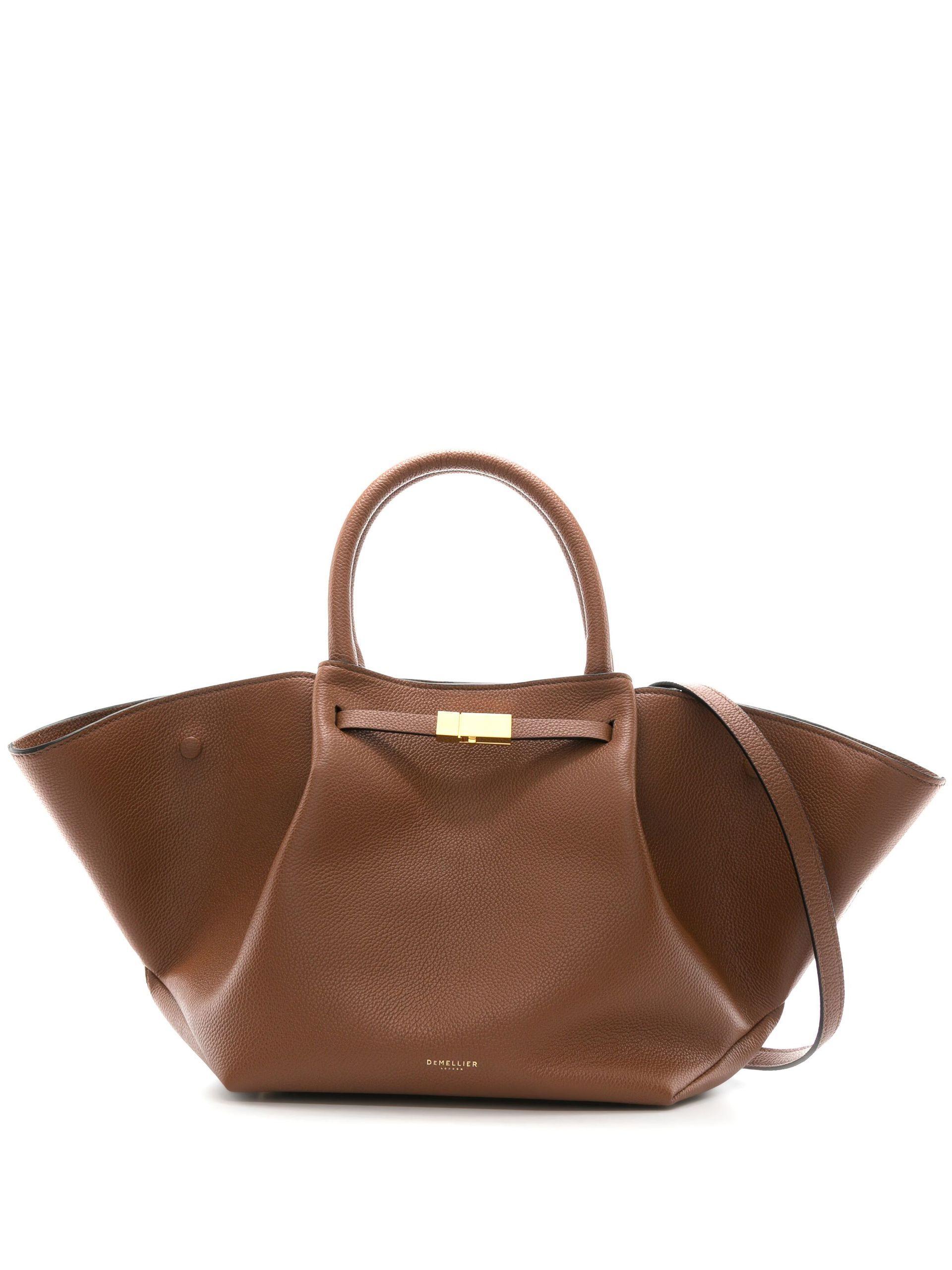 DeMellier The Midi New York Leather Tote Bag in Brown | Lyst