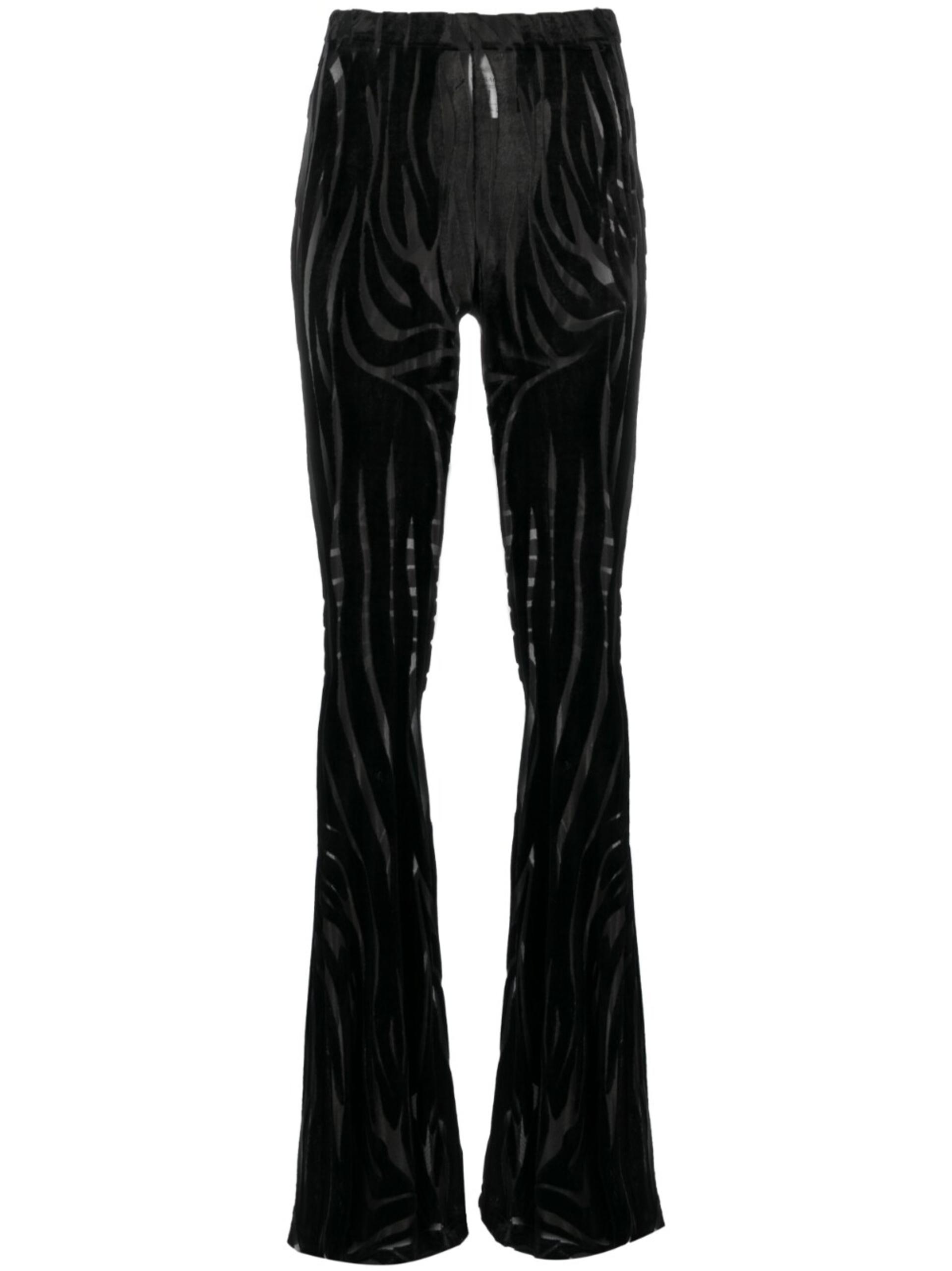 Versace Zebra Devoré-effect Flared Trousers in Black | Lyst