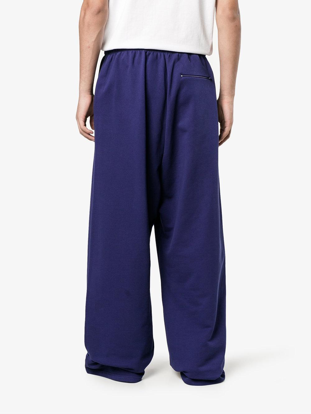 Balenciaga Cotton Oversized Track Pants in Blue for Men | Lyst