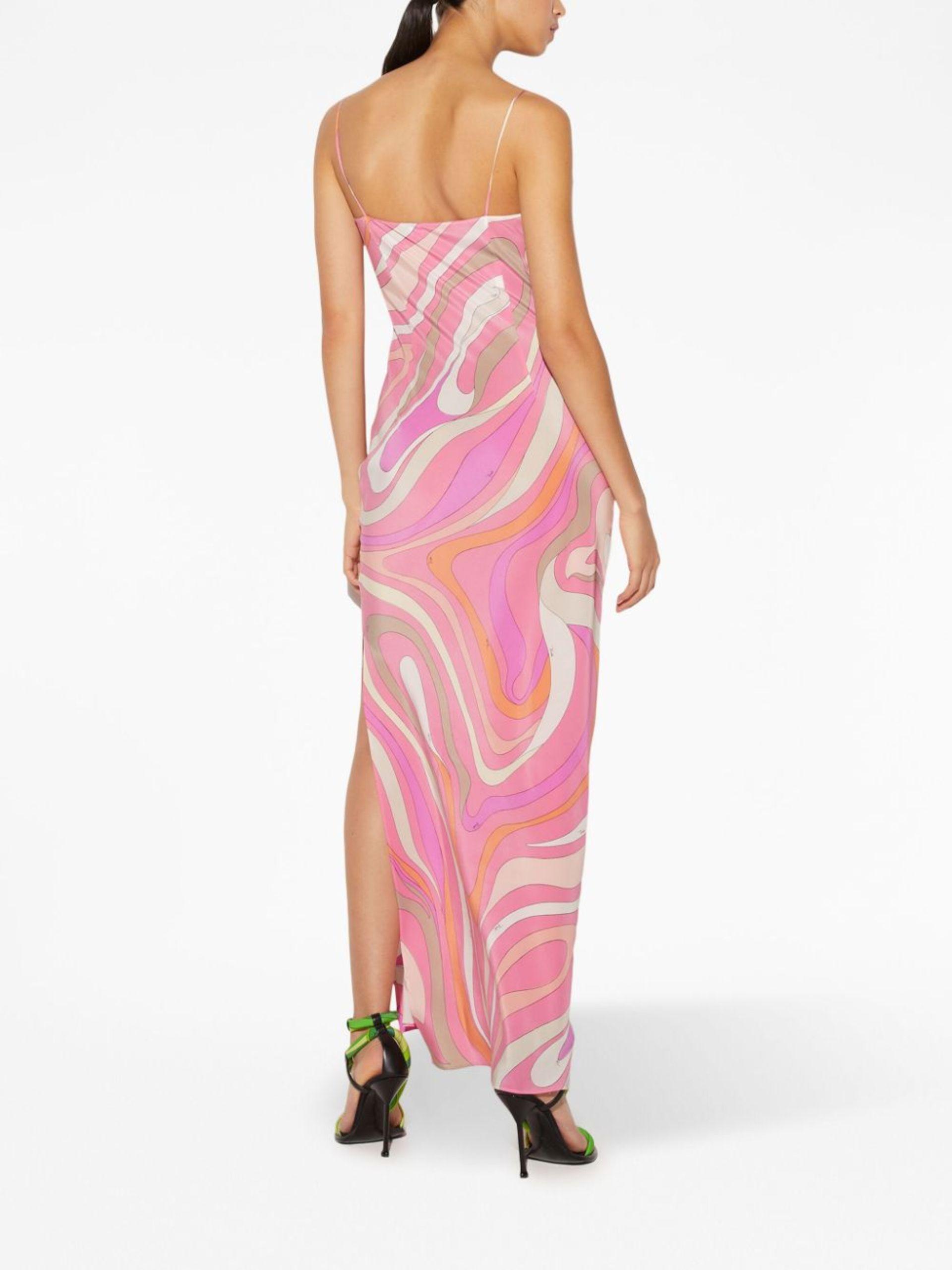 Pucci Inspired Floral Printed Silk Charmeuse - Pinks/Lime/Ochre