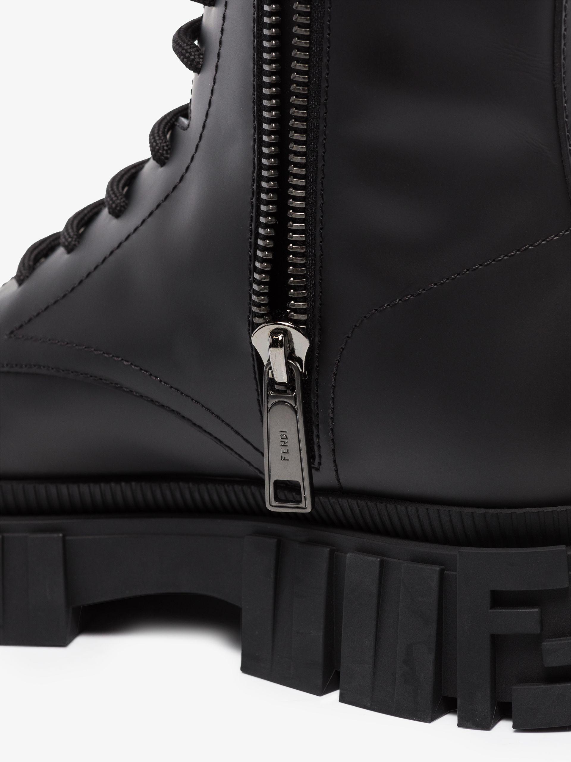 Fendi Leather Biker Boots in Black for Men | Lyst