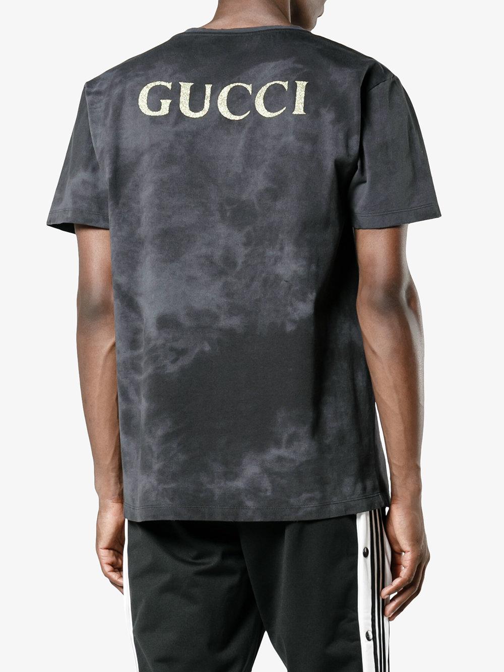 Gucci Ac/dc Print Tie-dye T-shirt in Black for Men - Lyst