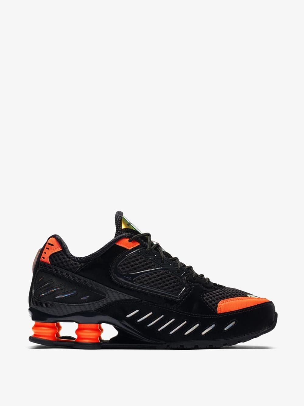 Nike Black And Orange Shox Enigma Sneakers for Men