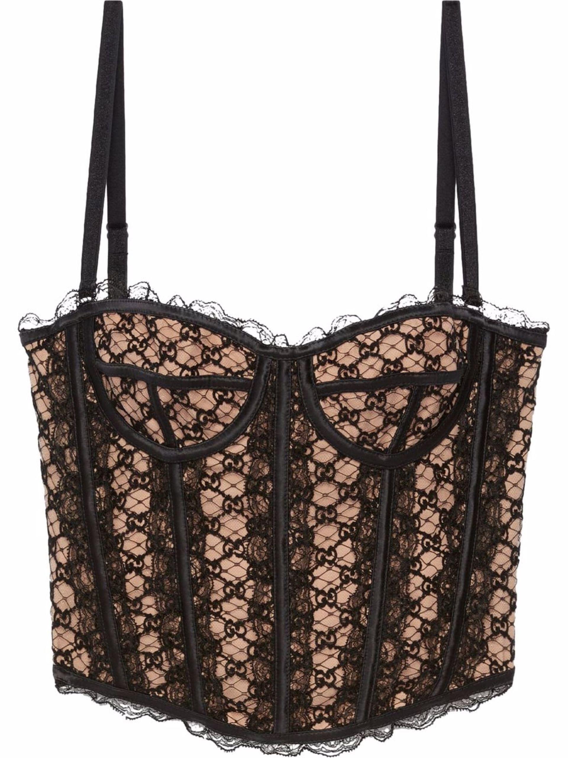 Gucci gg Net Corset Top in Brown | Lyst
