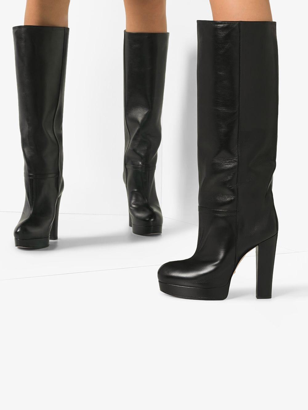 gucci black knee high boots