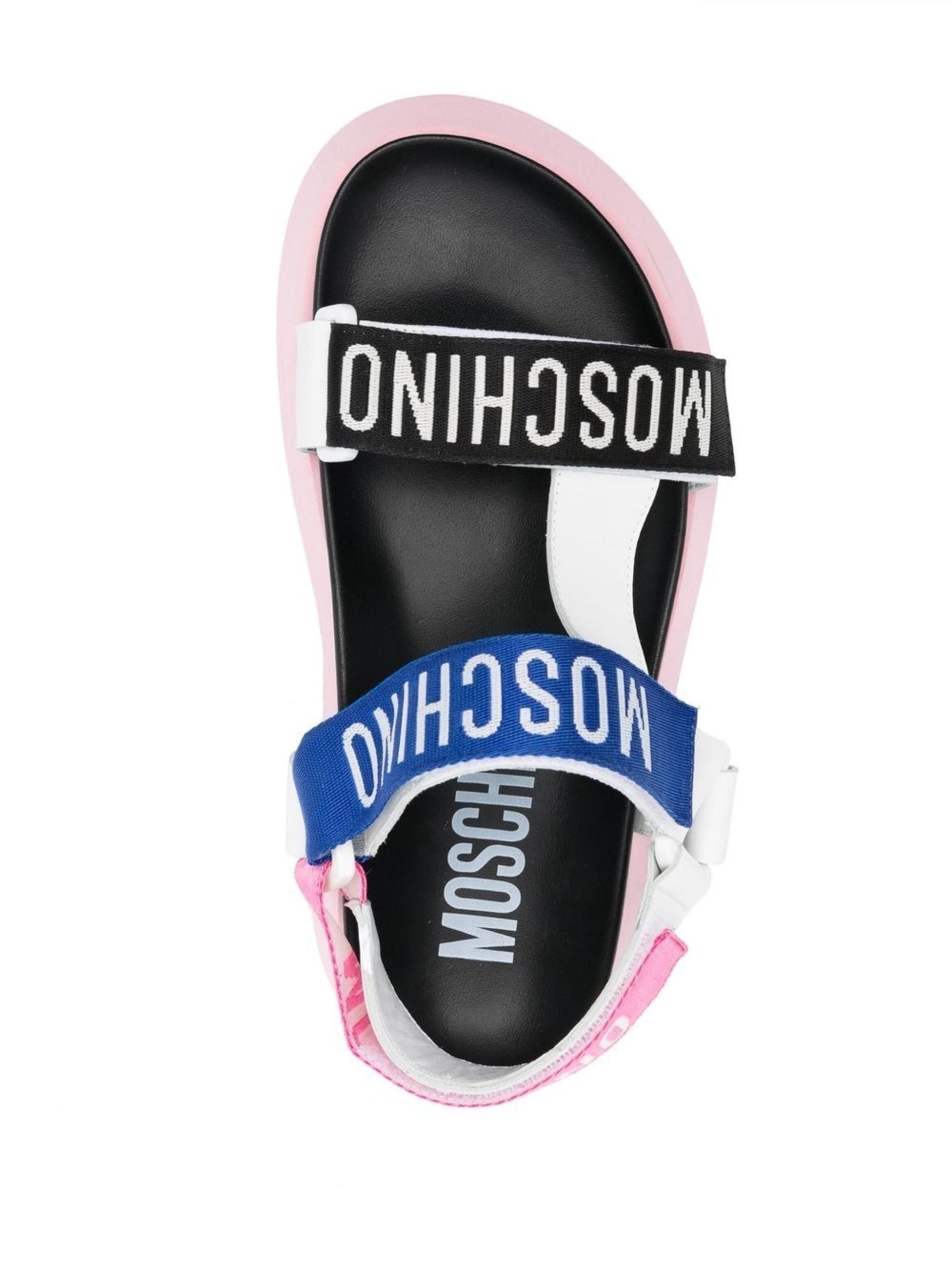 Moschino Logo-print Touch-strap Sandals in Blue | Lyst