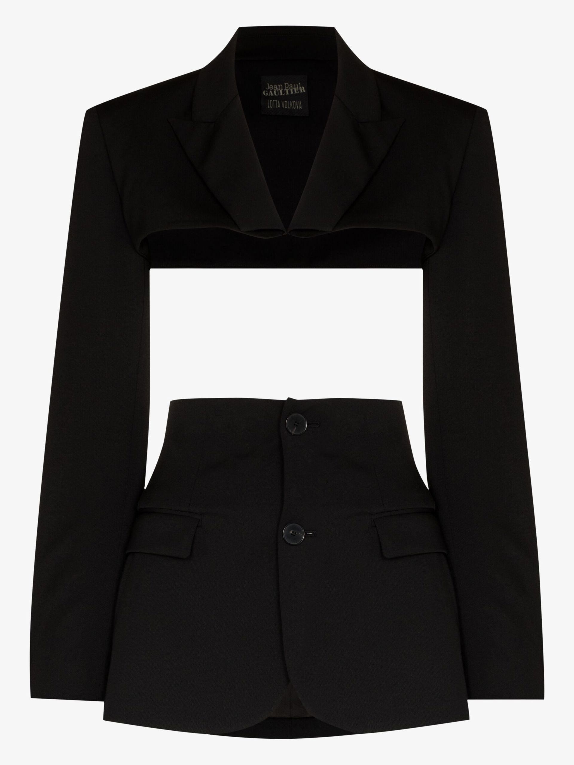 x Lotta Volkova Lace-up wool pencil skirt