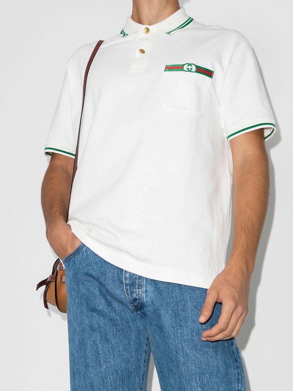 Gucci Cotton Shortsleeve Polo Shirt in White for Men Lyst