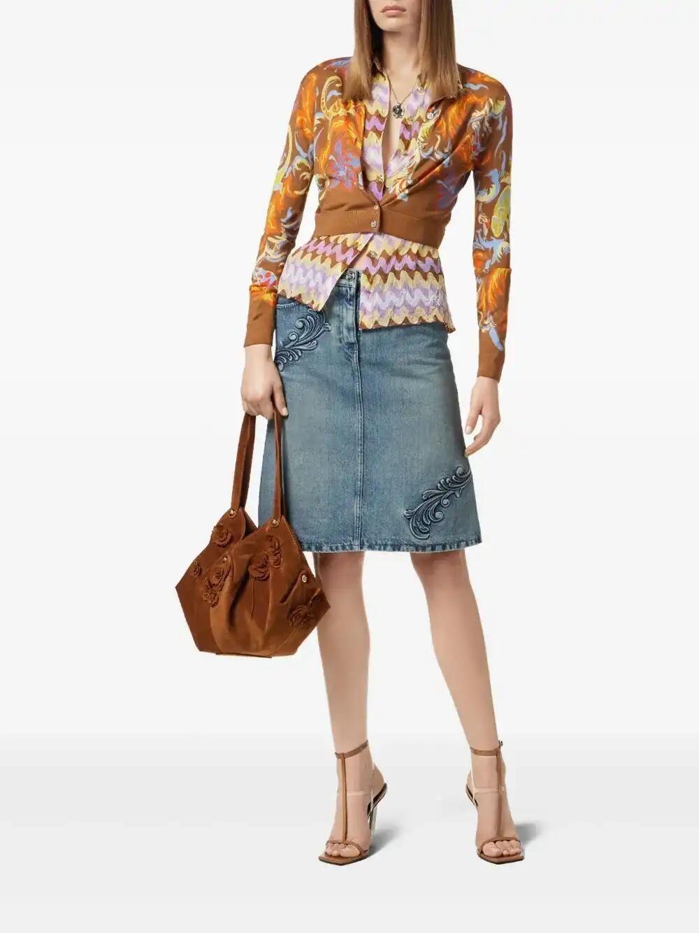ワンピース VERSACE PRINTED CREPE SHIRT DRESS VERSACE Printed silk-twill mini shirt dress | netaporter