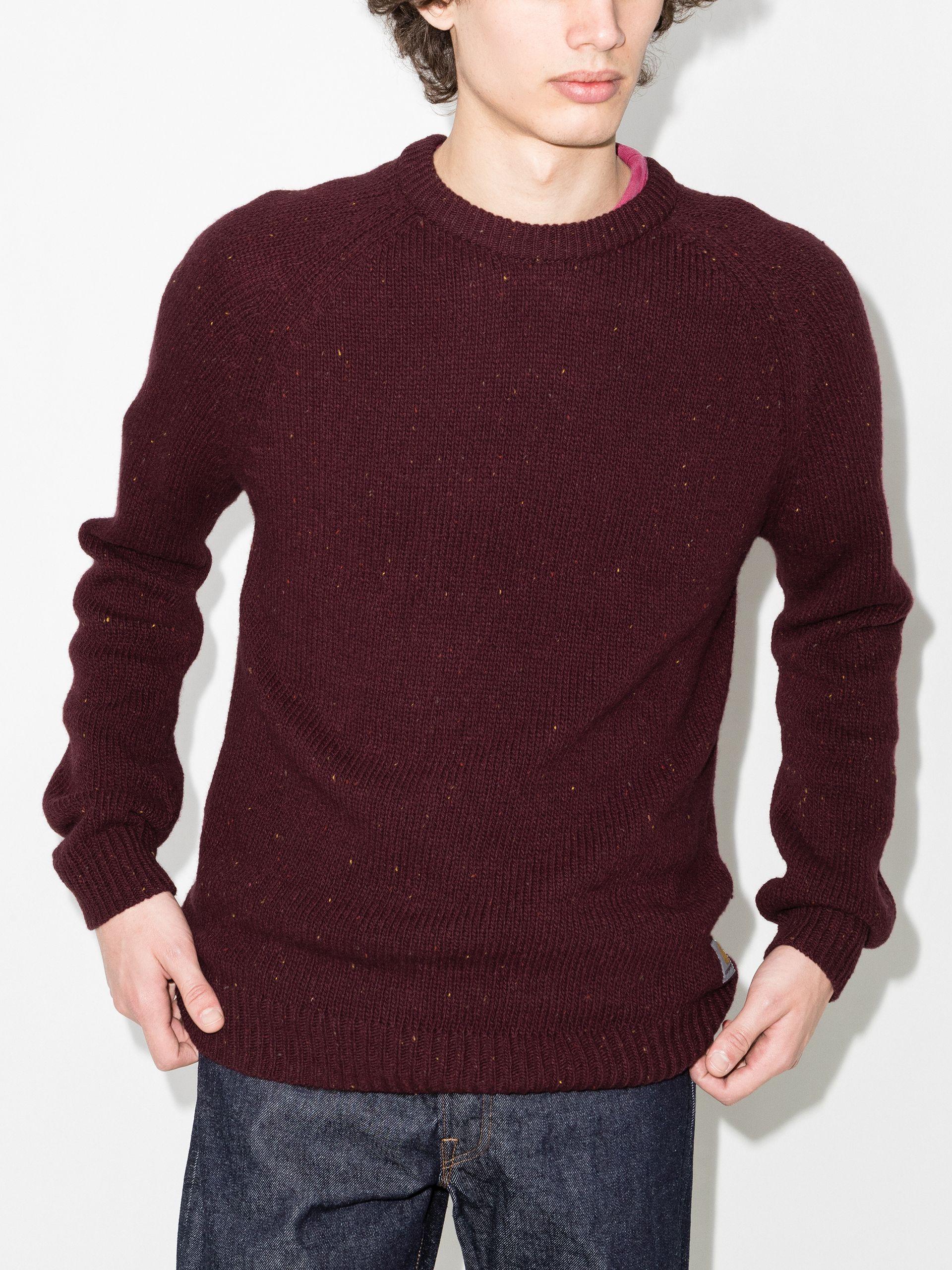 Carhartt WIP Anglistic Speckled Sweater - Men's - Acrylic/lambs Wool/cotton  in Red for Men | Lyst