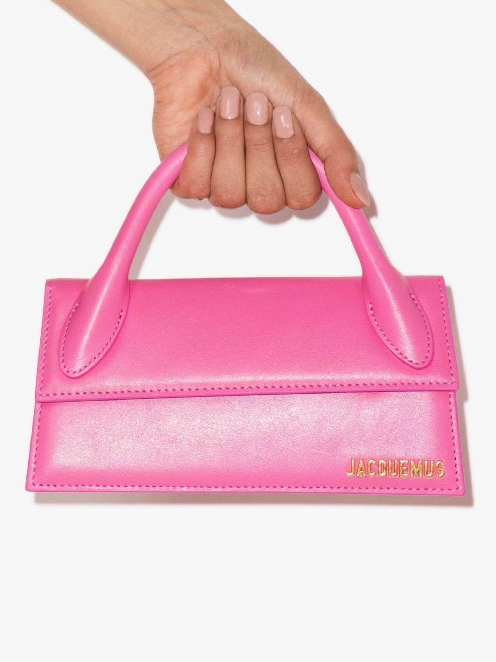 Jacquemus Le Chiquito Long Nubuck Tote in Pink