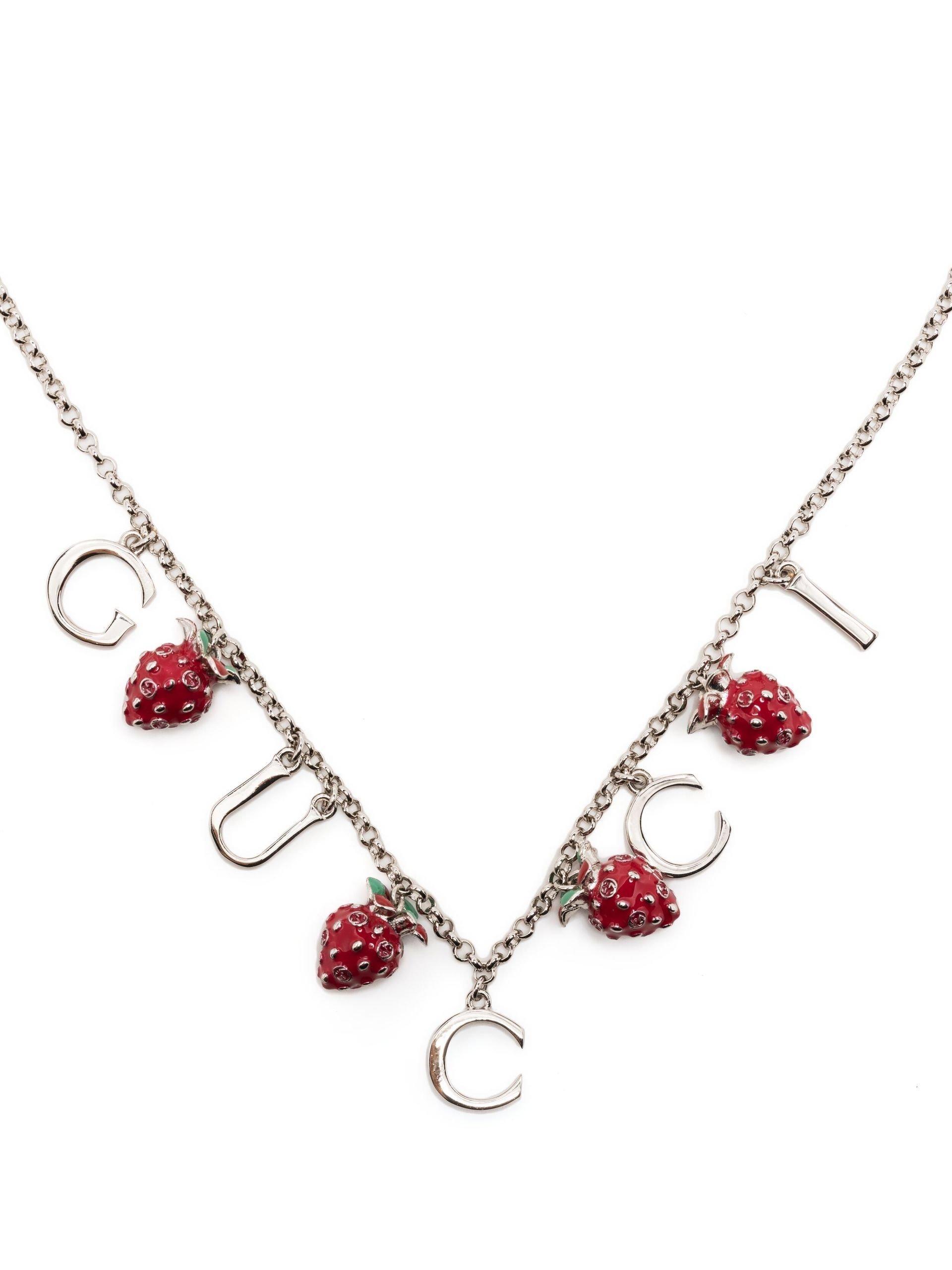 Gucci, Jewelry, Gucci Interlocking Strawberry Necklace