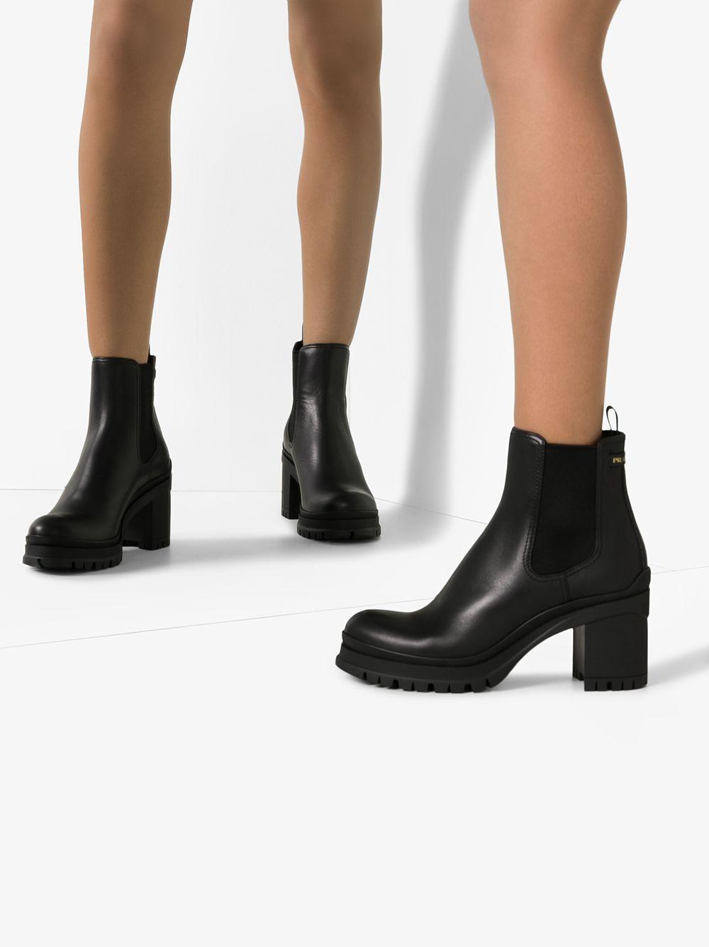 prada chunky heel boots
