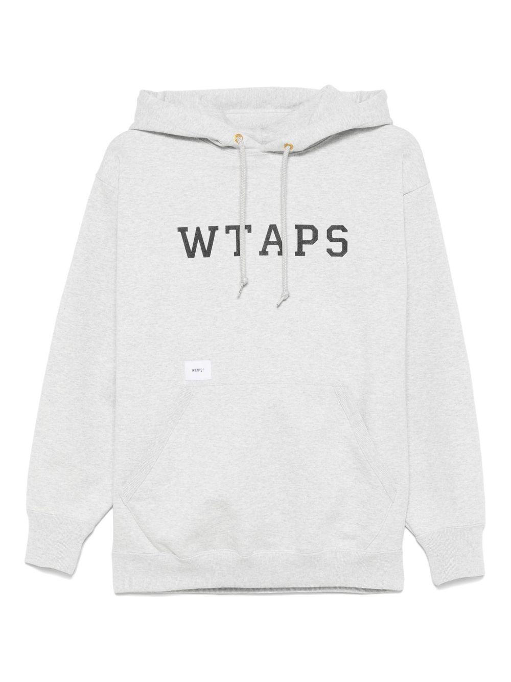wtaps-Grey-Academy-Logo-Hoodie