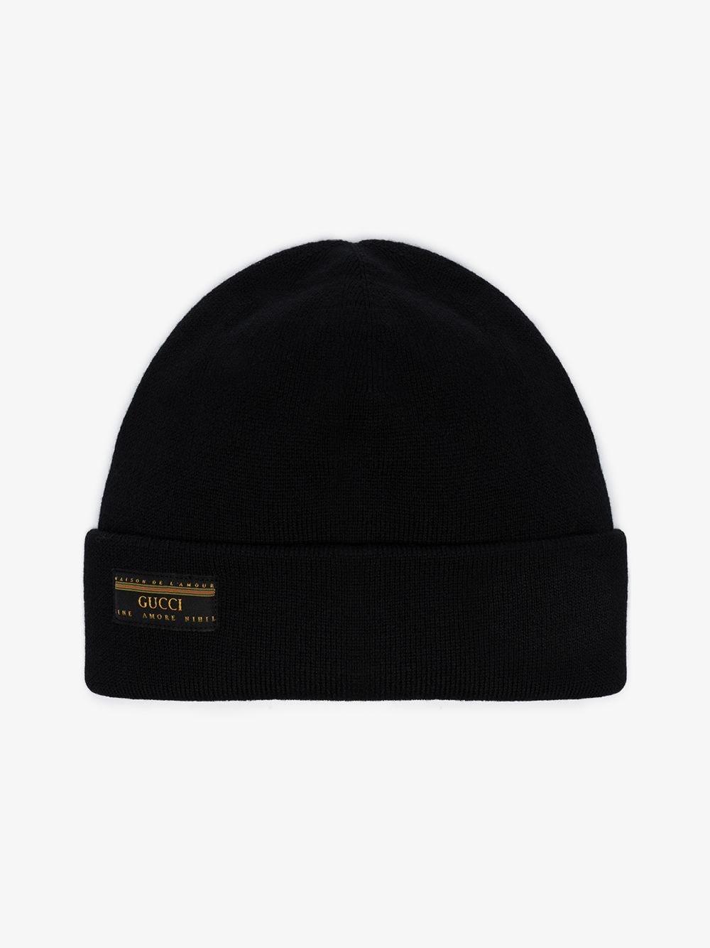 Gucci Wool Hat With Label in Black - Save 57% - Lyst