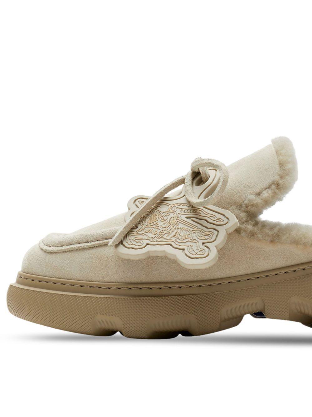 【Burberry】 Stony faux fur-lined suede mules Stony faux fur-lined suede mules in pink - Burberry | Mytheresa