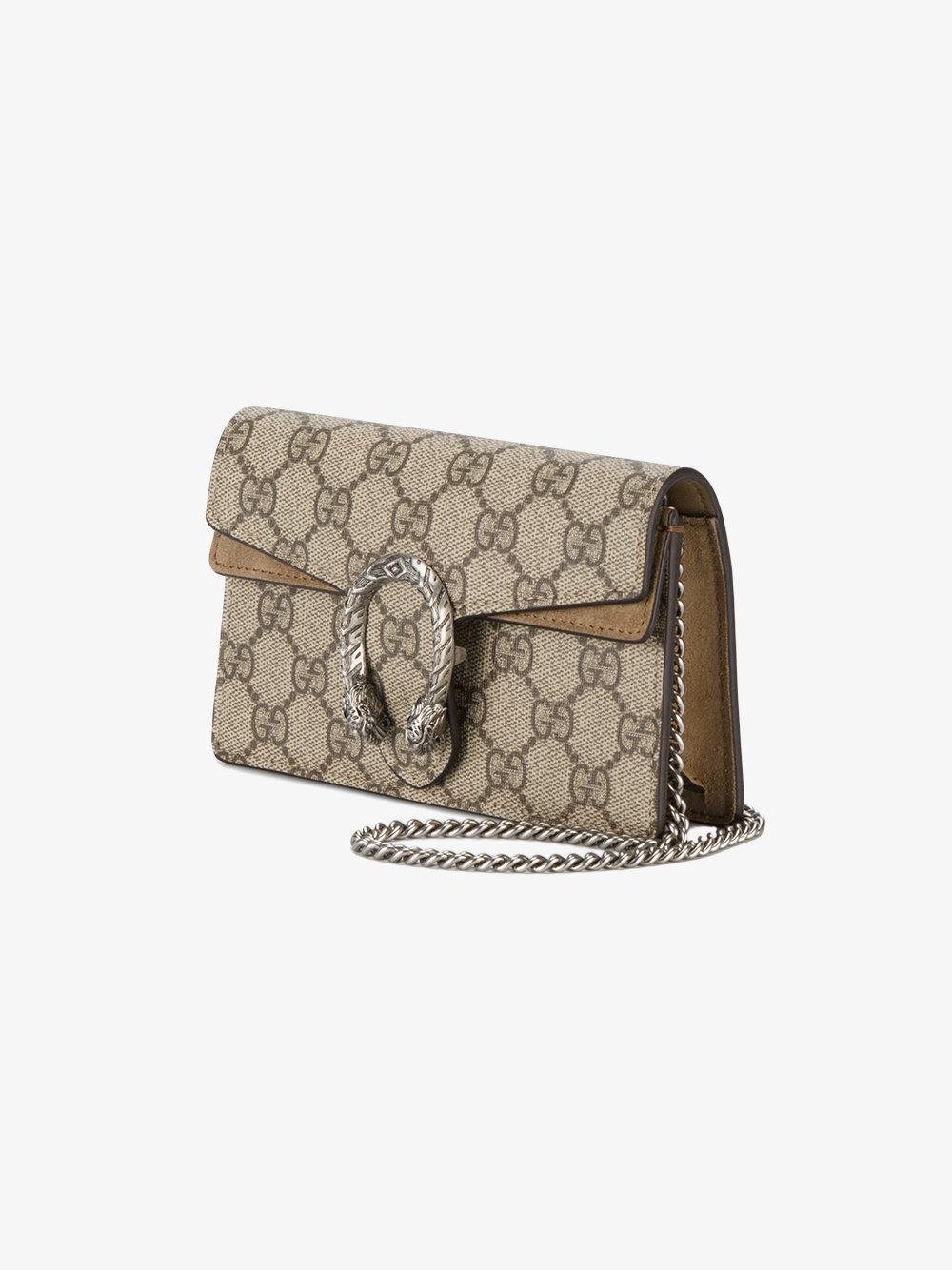 Gucci Dionysus GG Supreme Super Mini Bag in Natural | Lyst