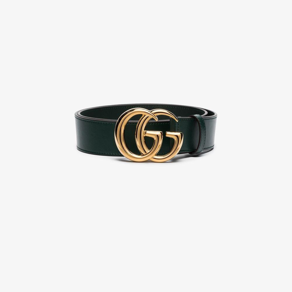 Gucci gg Marmont Leather Belt With Shiny Buckle in Green for Men - Save ...