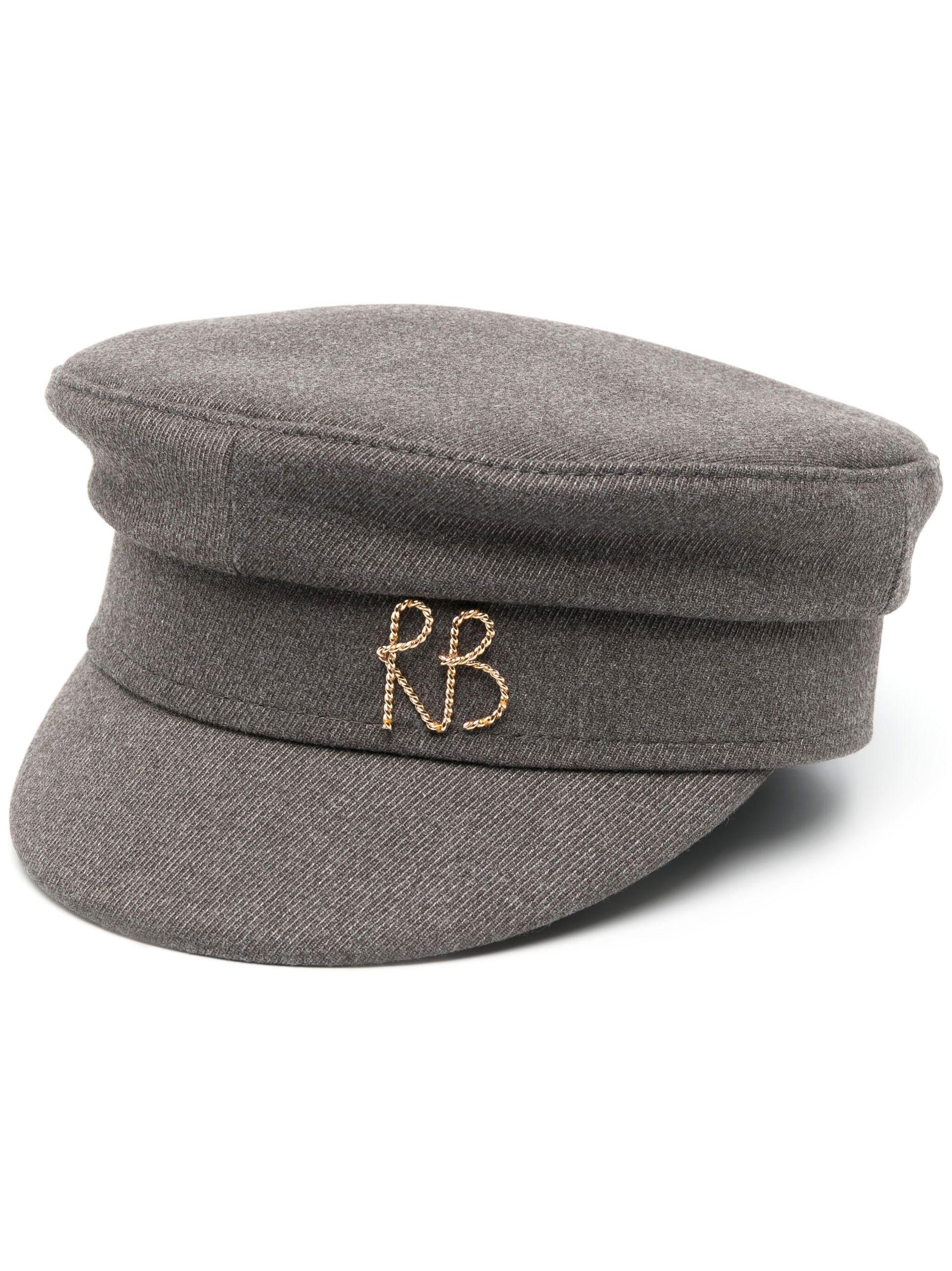 Ruslan Baginskiy Embellished Logo Baker Boy Hat in Gray Lyst