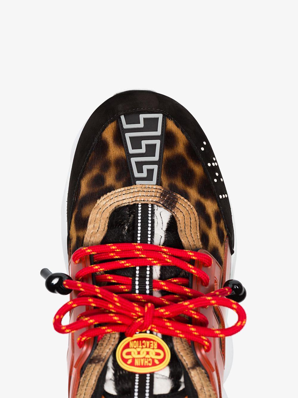 Versace Chain Reaction Leather Sneakers