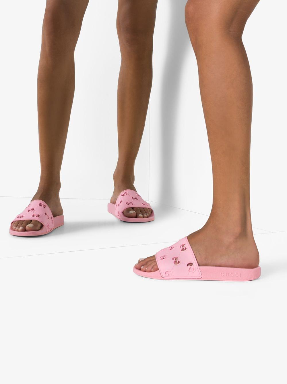 gucci slides women pink