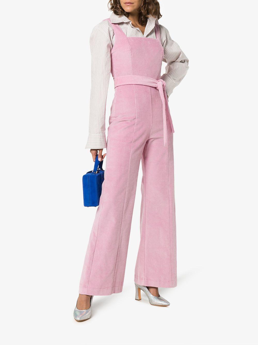 pink cord jumpsuit