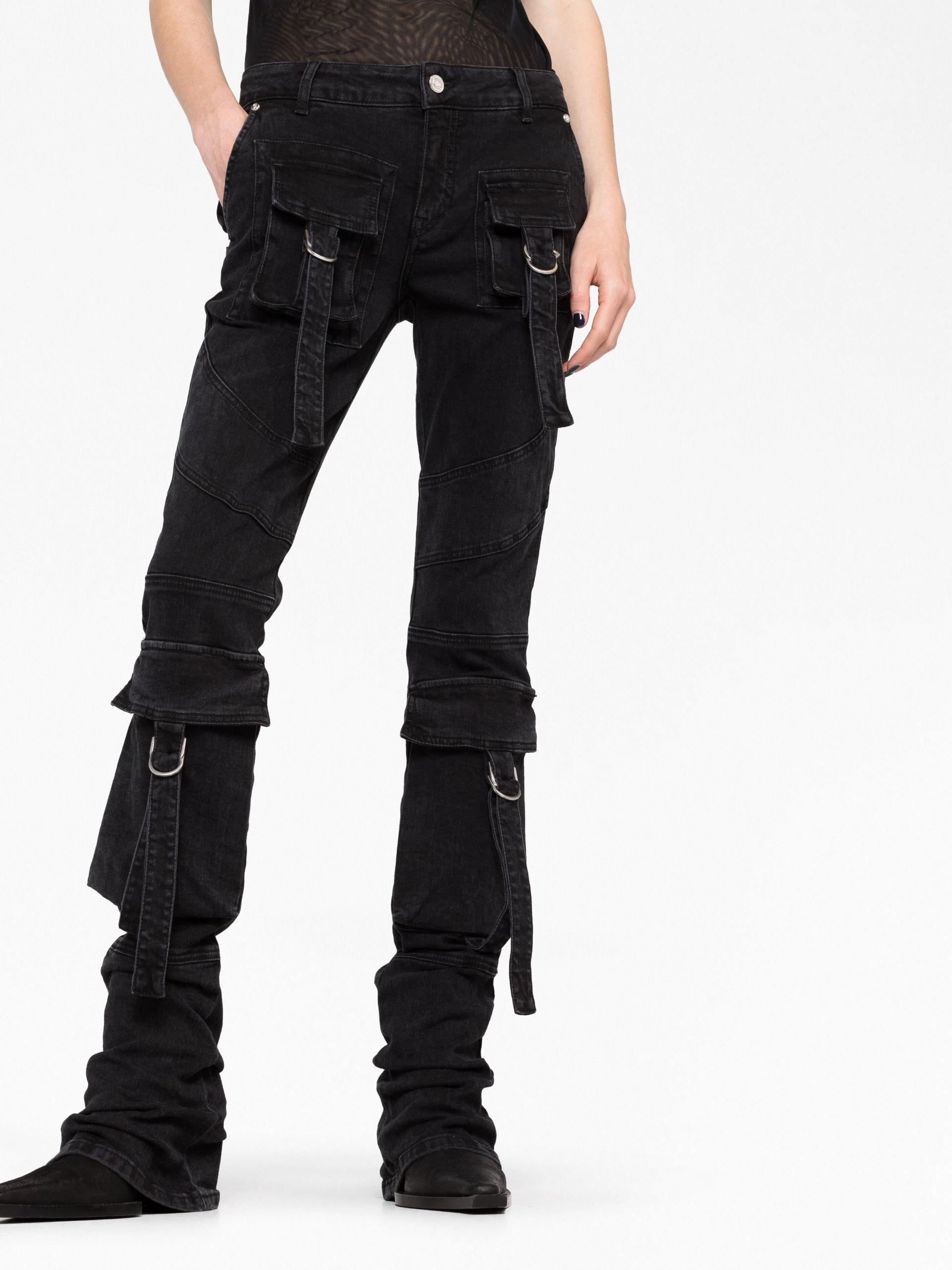 Women's Cargo Jeans, Black & Low Rise Cargo Pants