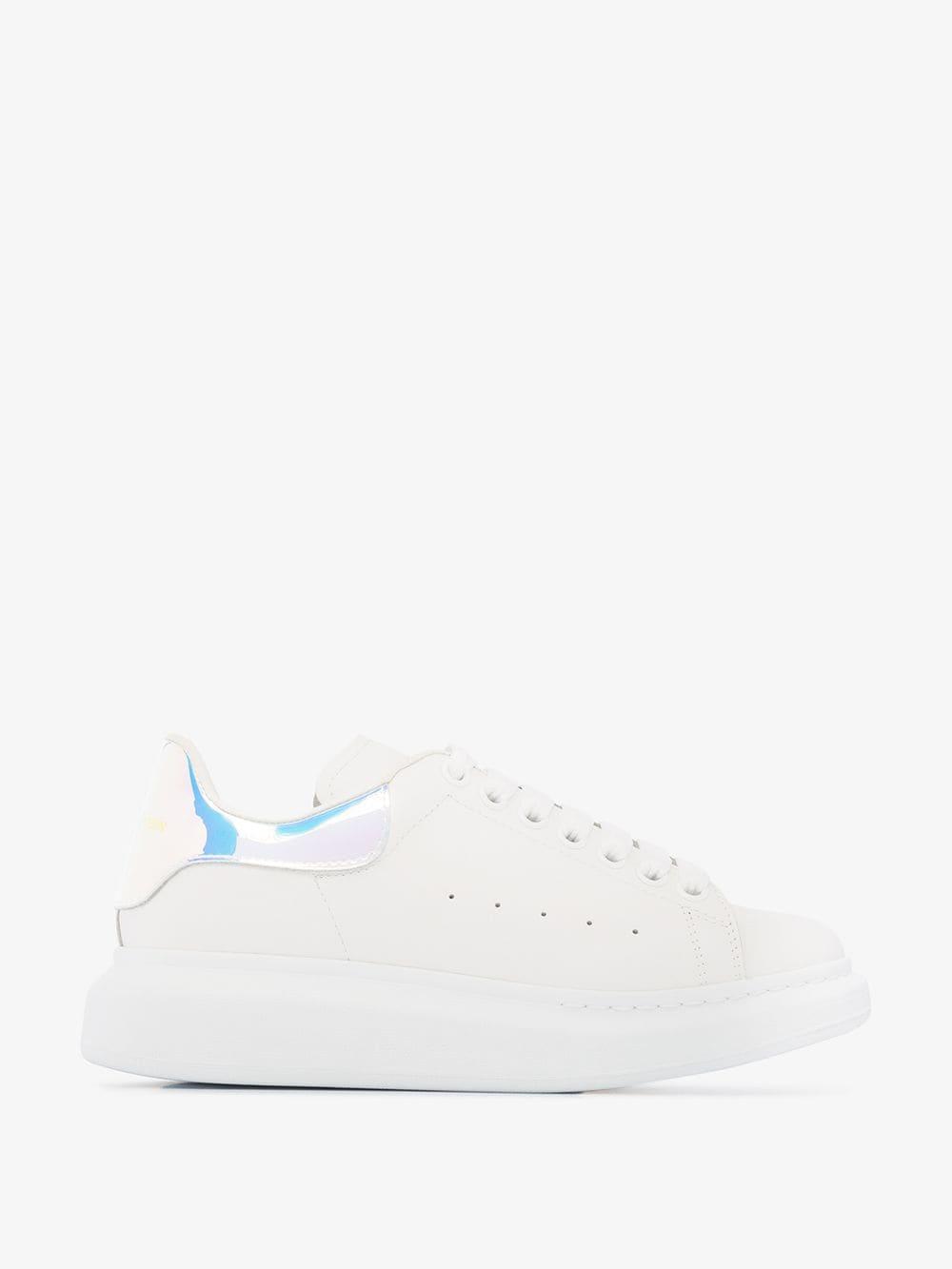 Alexander McQueen White And Holographic Oversized Sneakers - Lyst