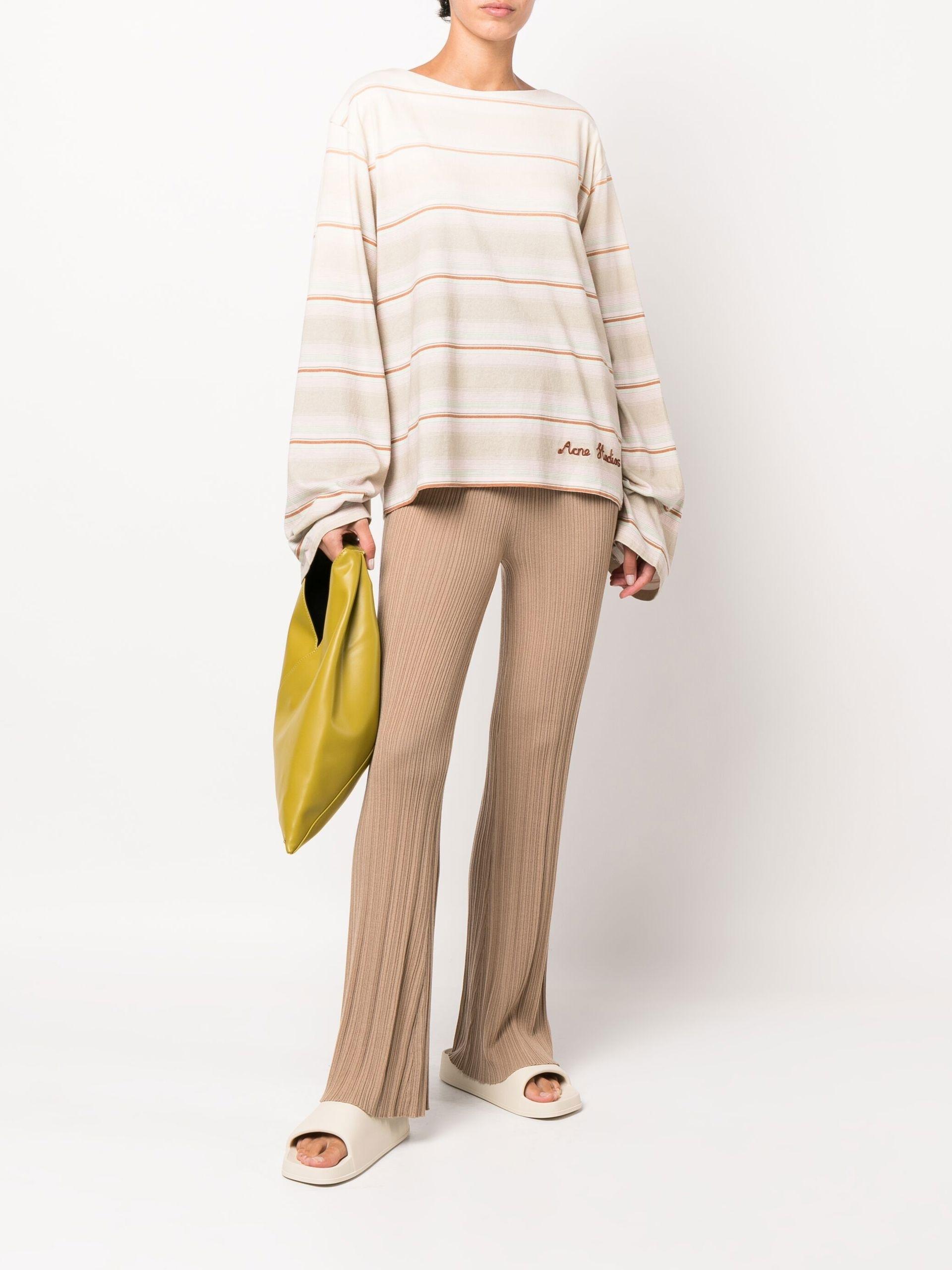 Acne Studios Beige Enos Striped Long Sleeve T-shirt - Women's - Cotton in  Natural | Lyst