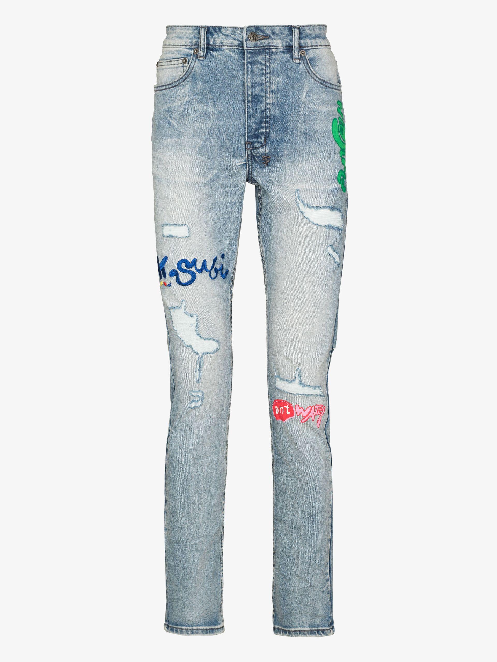 Ksubi X Hidji Chitch Outside World Graphic Jeans in Blue for Men | Lyst